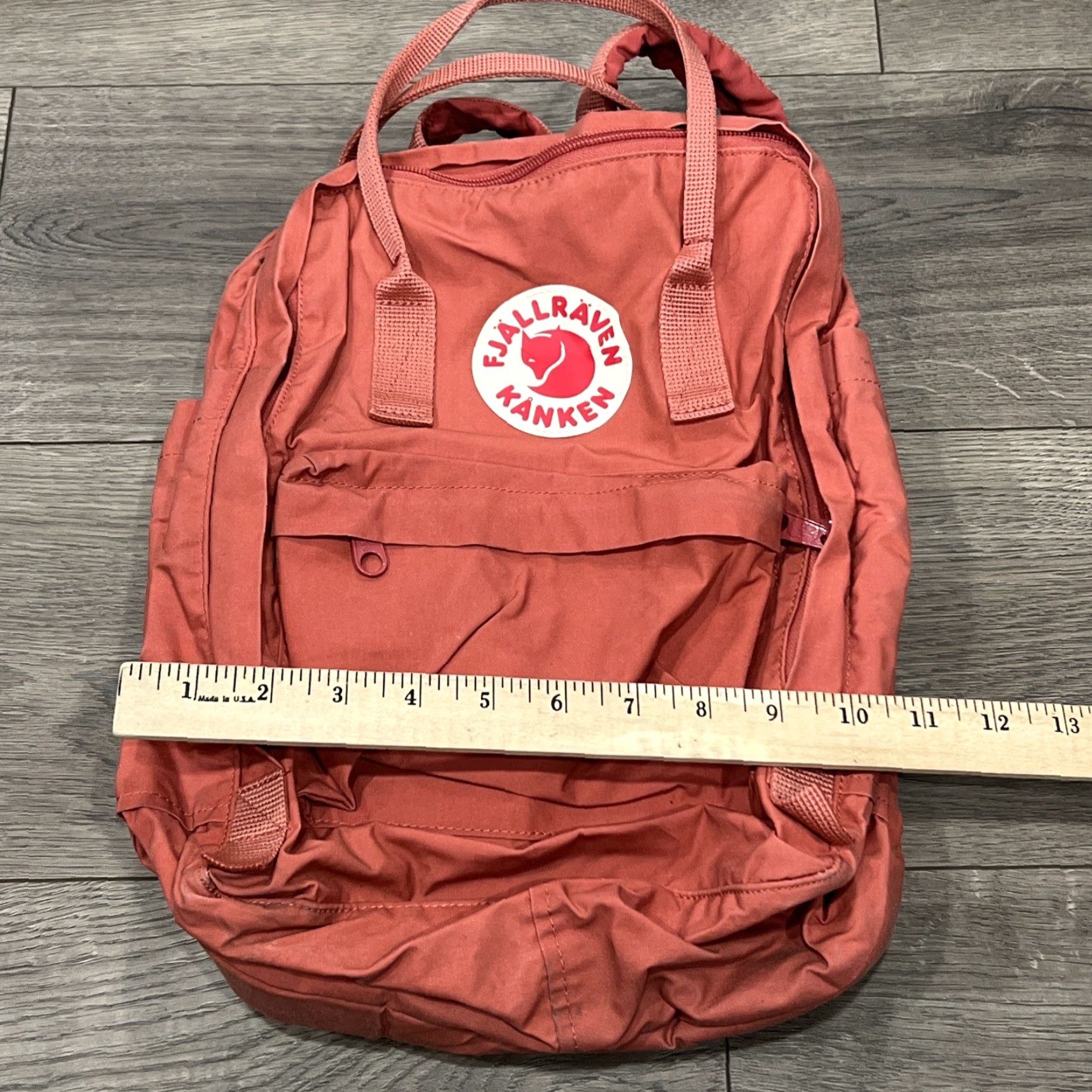 Vintage Fjallraven Kanken Mini Backpack Pink Medium Striped Casual Zip Women's Size ONE SIZE - 4 Thumbnail