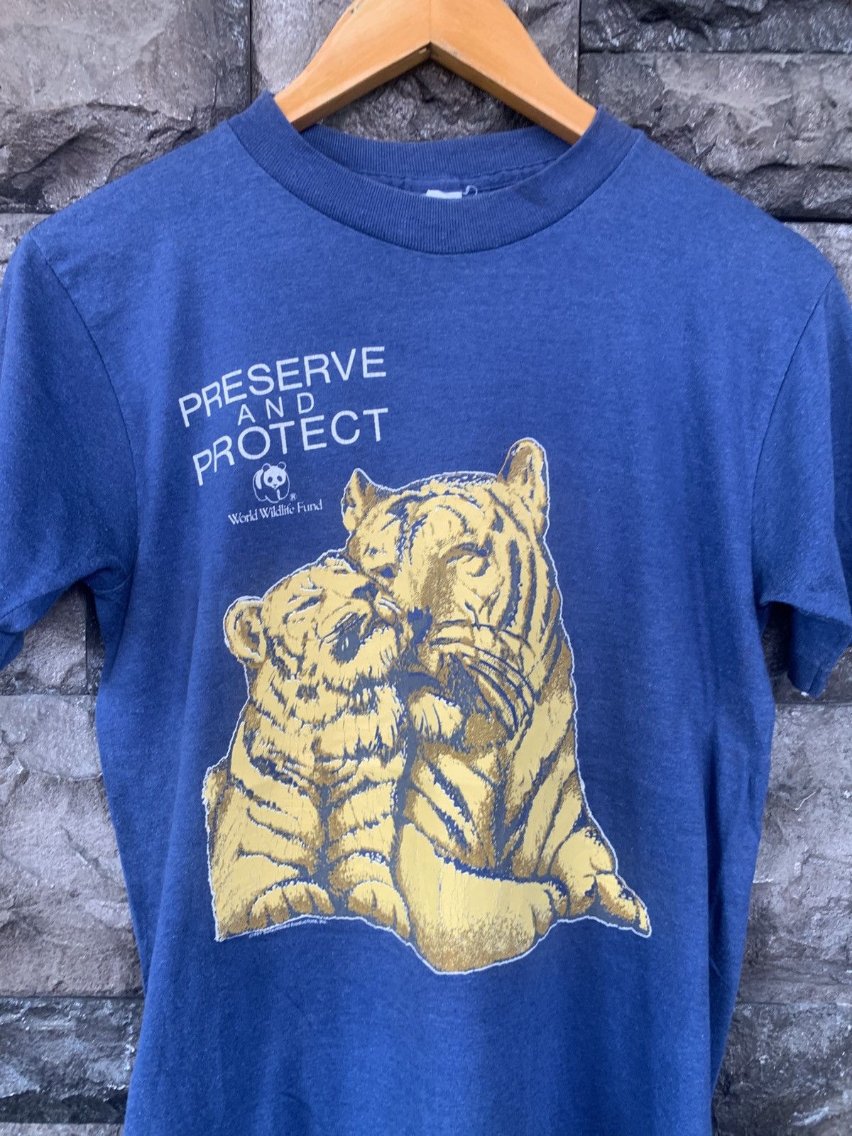 Habitat × Vintage × WWF Vintage 80s World Wildlife Fund WWF Preserve And Protect Tee Size US S / EU 44-46 / 1 - 2 Thumbnail