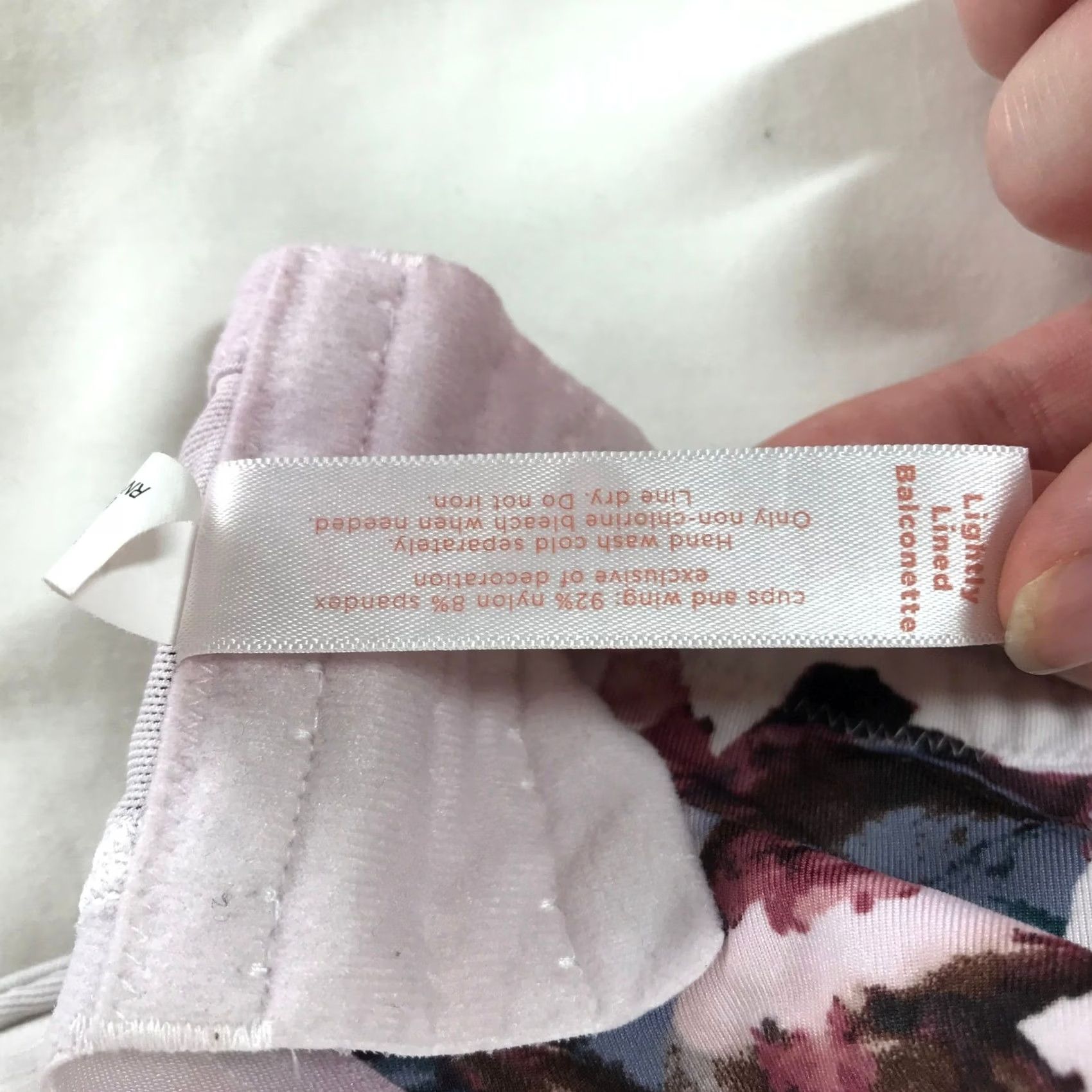 Vintage Cacique Balconette Bra 42DDD Floral Mauve White Underwire Support Size ONE SIZE - 7 Thumbnail