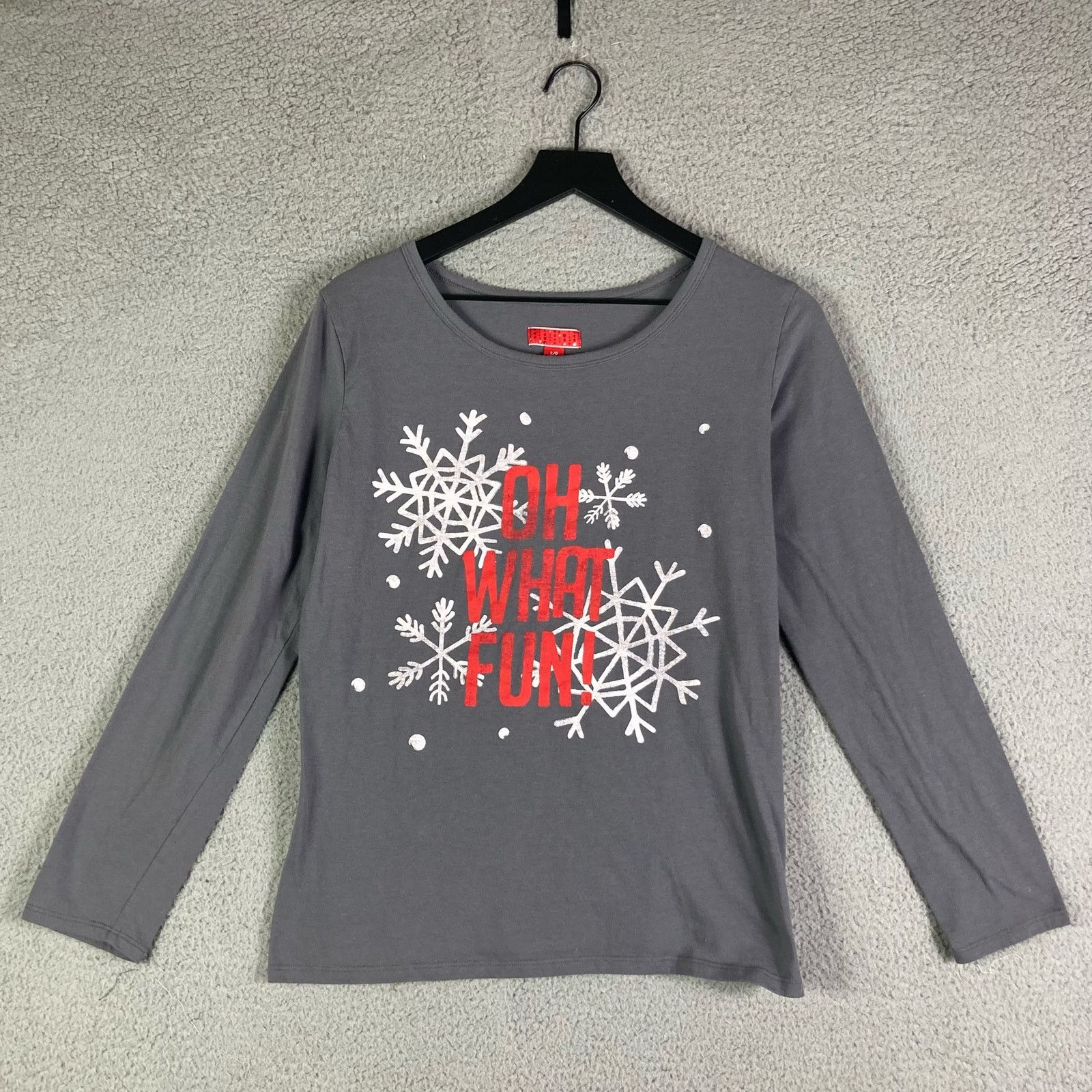 Other Christmas Pajama Shirt Women's Sleep Top Size Large Grey Size L / US 10 / IT 46 - 2 Thumbnail