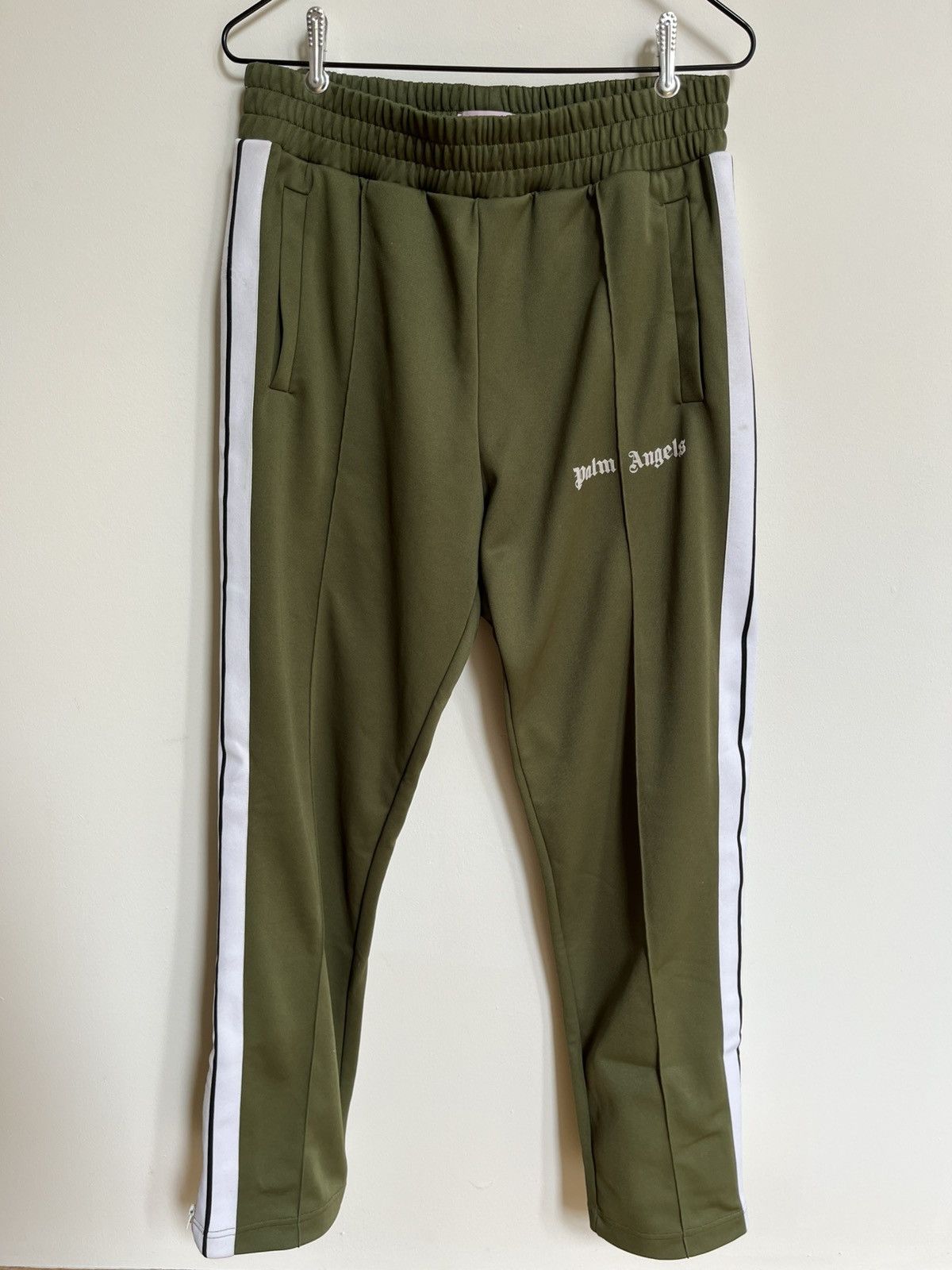 Palm Angels Palm Angels Classic Track Pants Green Military / White Size US 34 / EU 50 - 1 Thumbnail