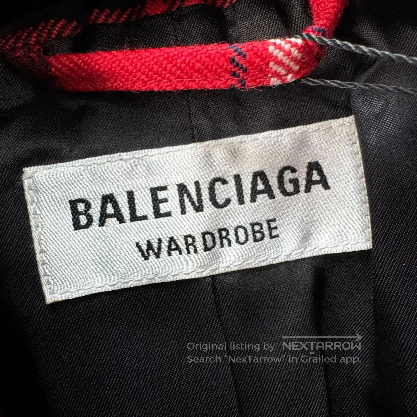 Balenciaga Balenciaga Black Red Plaid Wool Blazer. Size US S / EU 44-46 / 1 - 5 Thumbnail