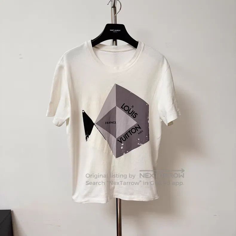 Louis Vuitton Louis Vuitton White Geometric Pattern Printed Short Sleeve Size US M / EU 48-50 / 2 - 1 Thumbnail
