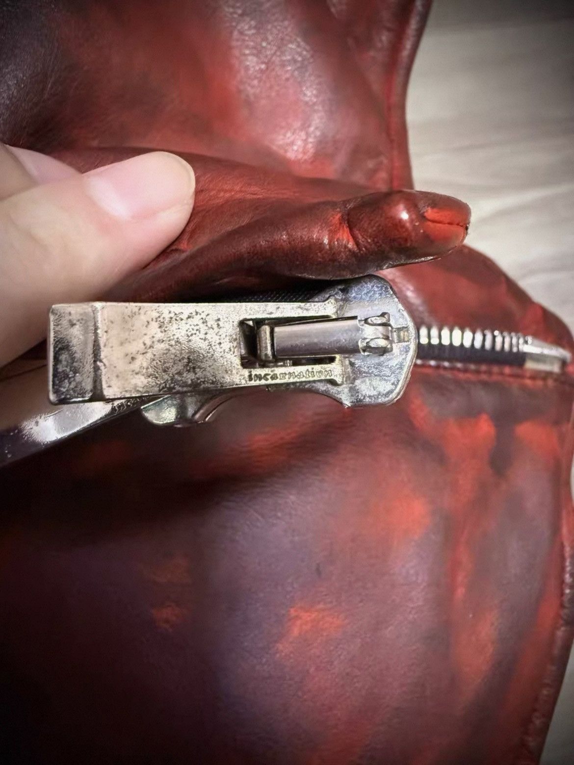 Incarnation Incarnation Red Calfskin Leather Vest YKK Double Zip Size US XS / EU 42 / 0 - 7 Thumbnail