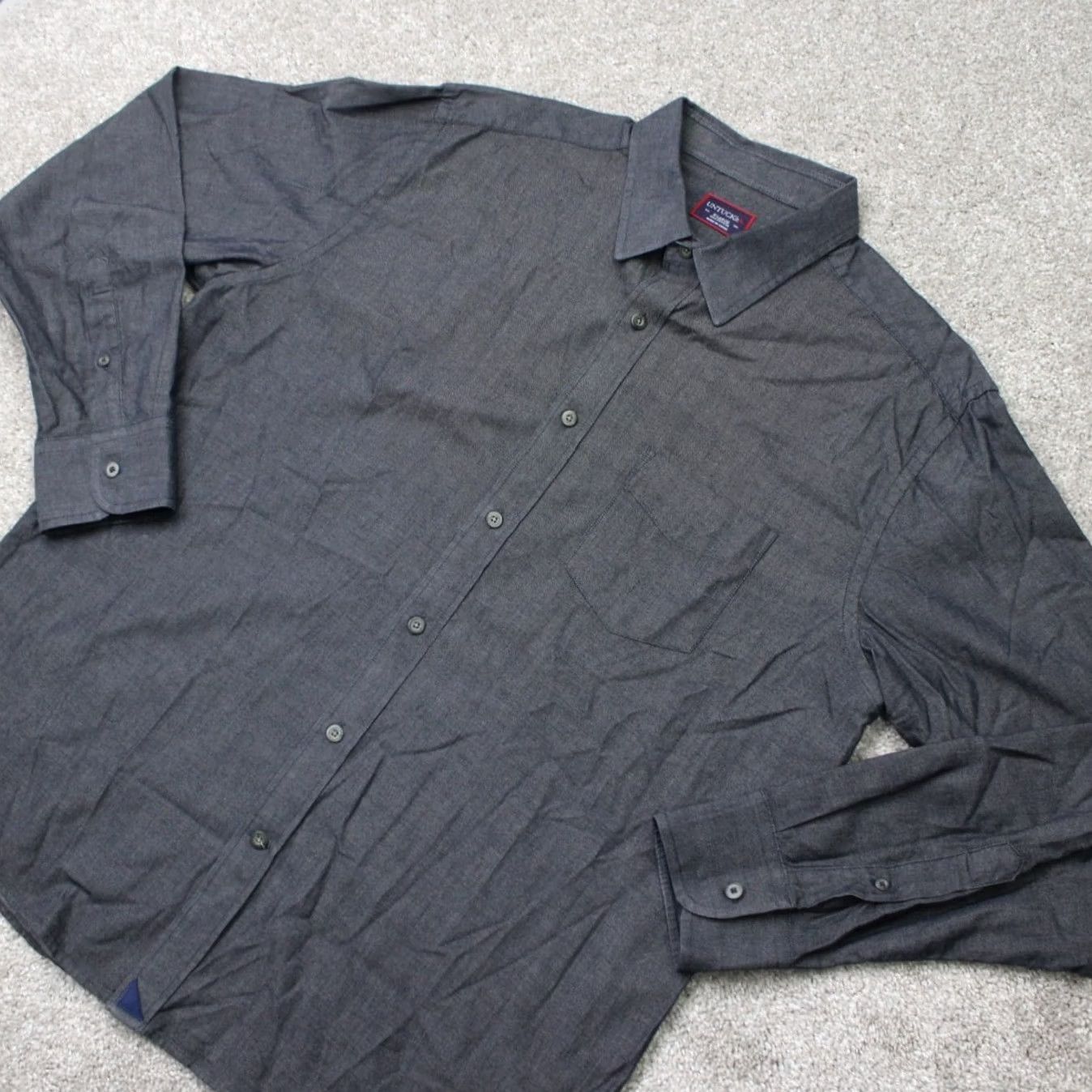 UNTUCKit UNTUCKit Shirt Mens XL Gray Long Sleeve Button Up Casual Preppy Cotton Size US XL / EU 56 / 4 - 3 Thumbnail
