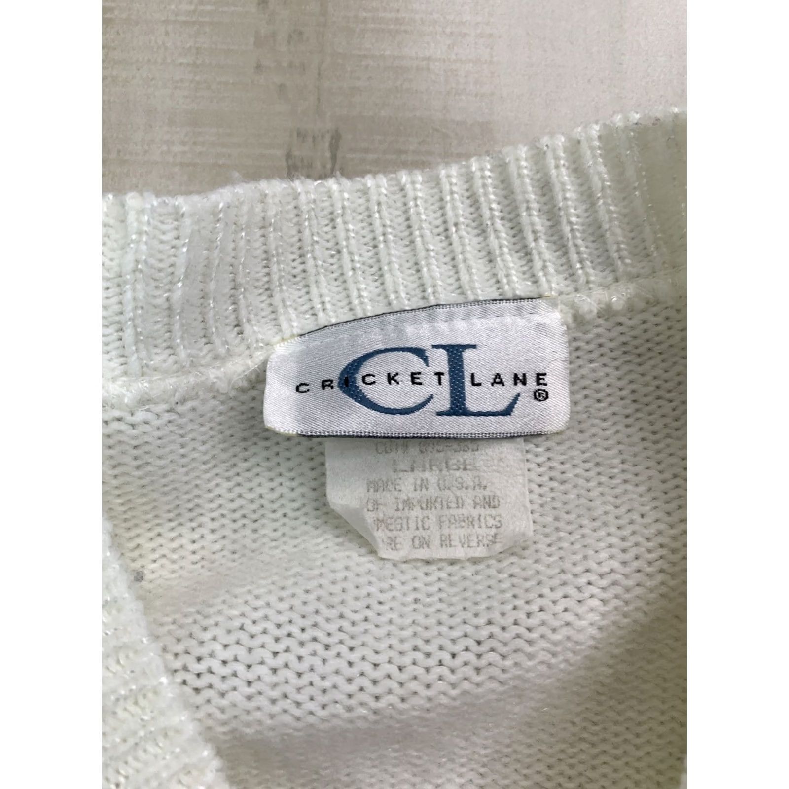 Vintage VINTAGE Cricket Lane Ivory Cable-Knit Womens Sweater Large USA Made Pullover Knit Long Sleeve Casual 80s Size L / US 10 / IT 46 - 3 Thumbnail