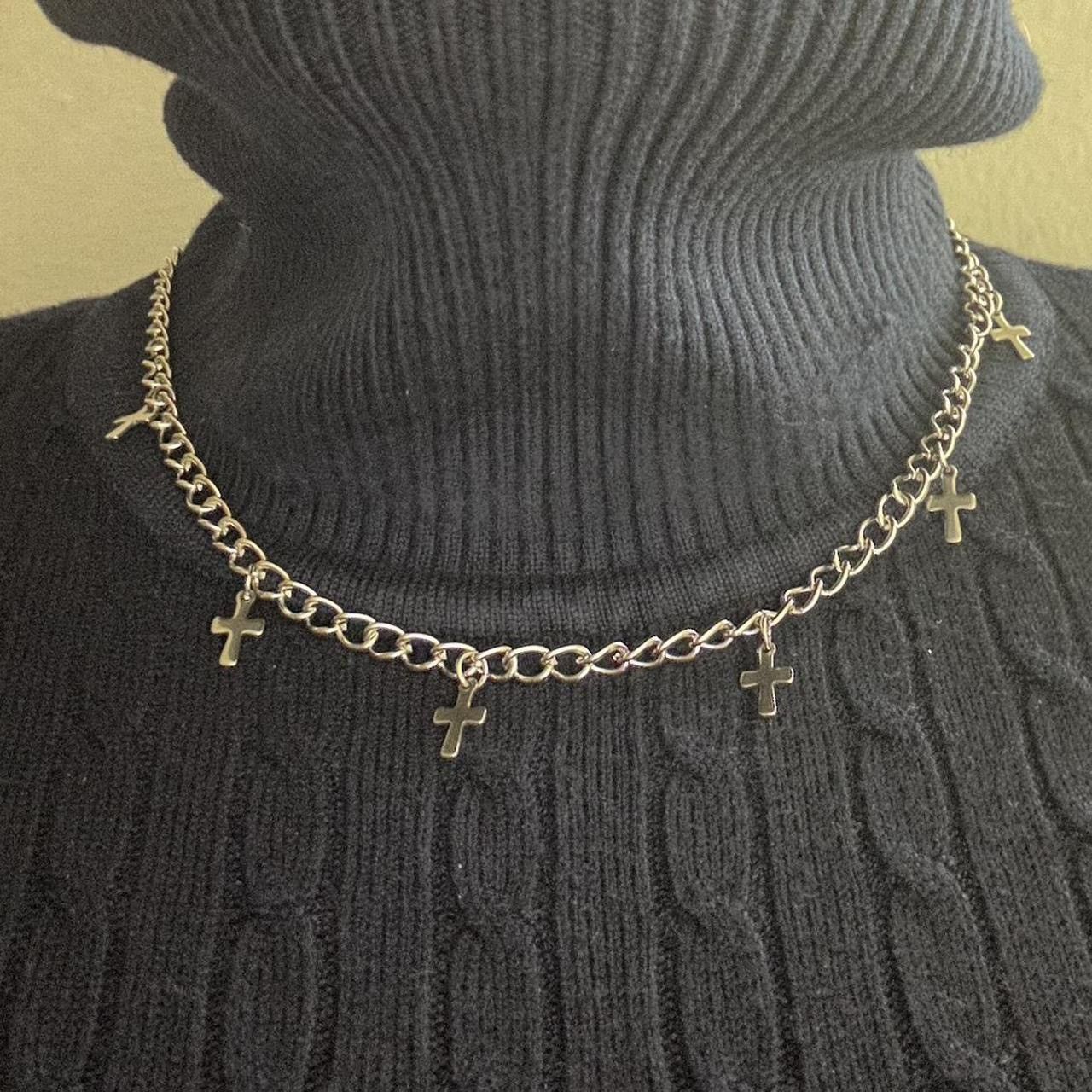 Jewelry Silver Cross Chain 16” Long Necklace -CHN Size ONE SIZE - 1 Thumbnail