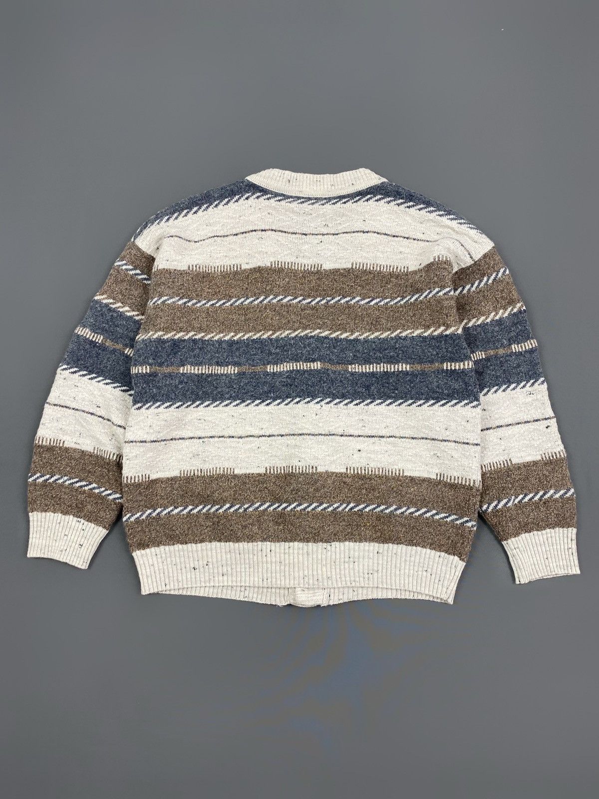 Vintage 1980’s Vintage Cozy Oatmeal Striped Cradigan Size US S / EU 44-46 / 1 - 8 Thumbnail