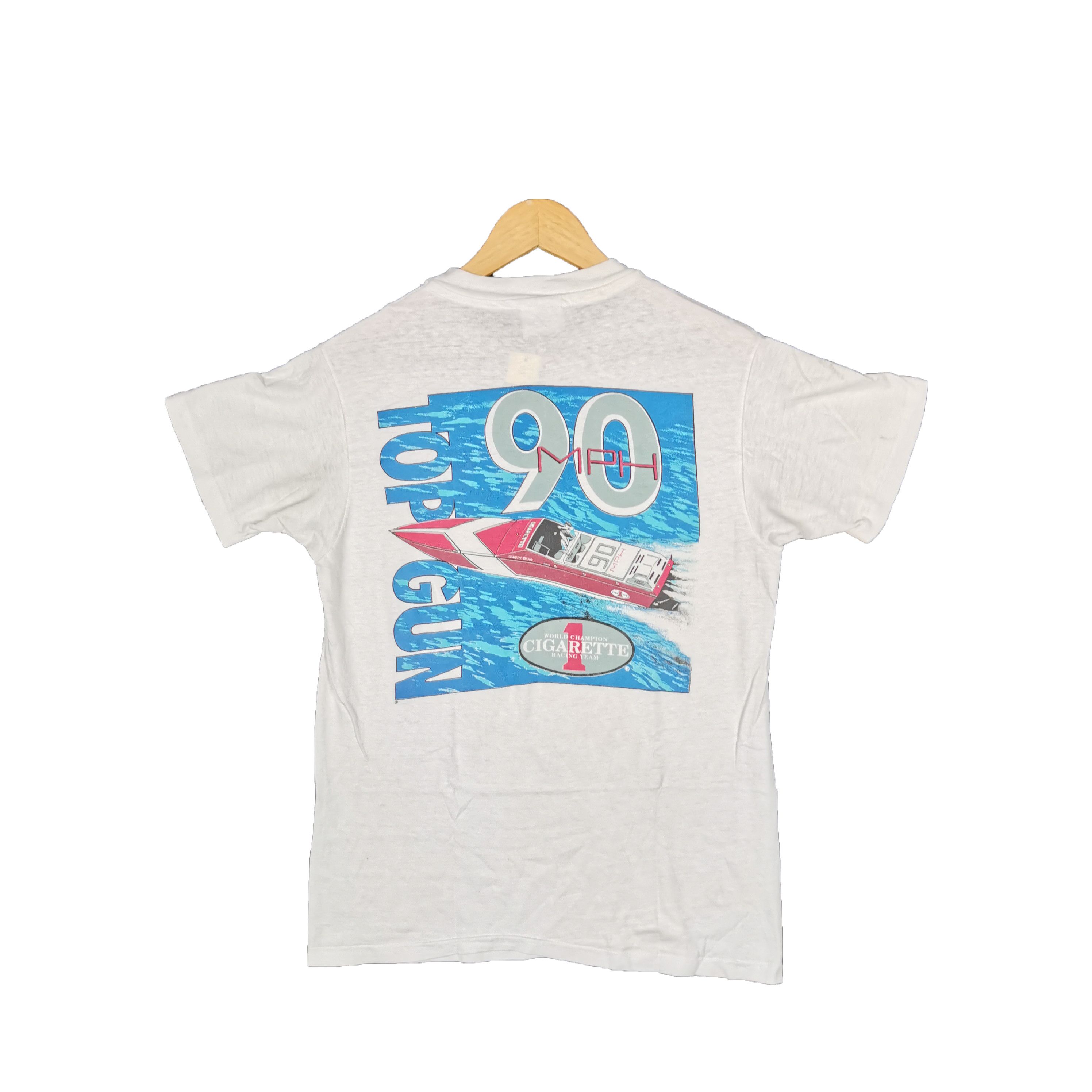 Vintage Vintage 90s Top Gun Racing Team T-Shirt 90kmh Speedboat Tees Size US S / EU 44-46 / 1 - 2 Thumbnail