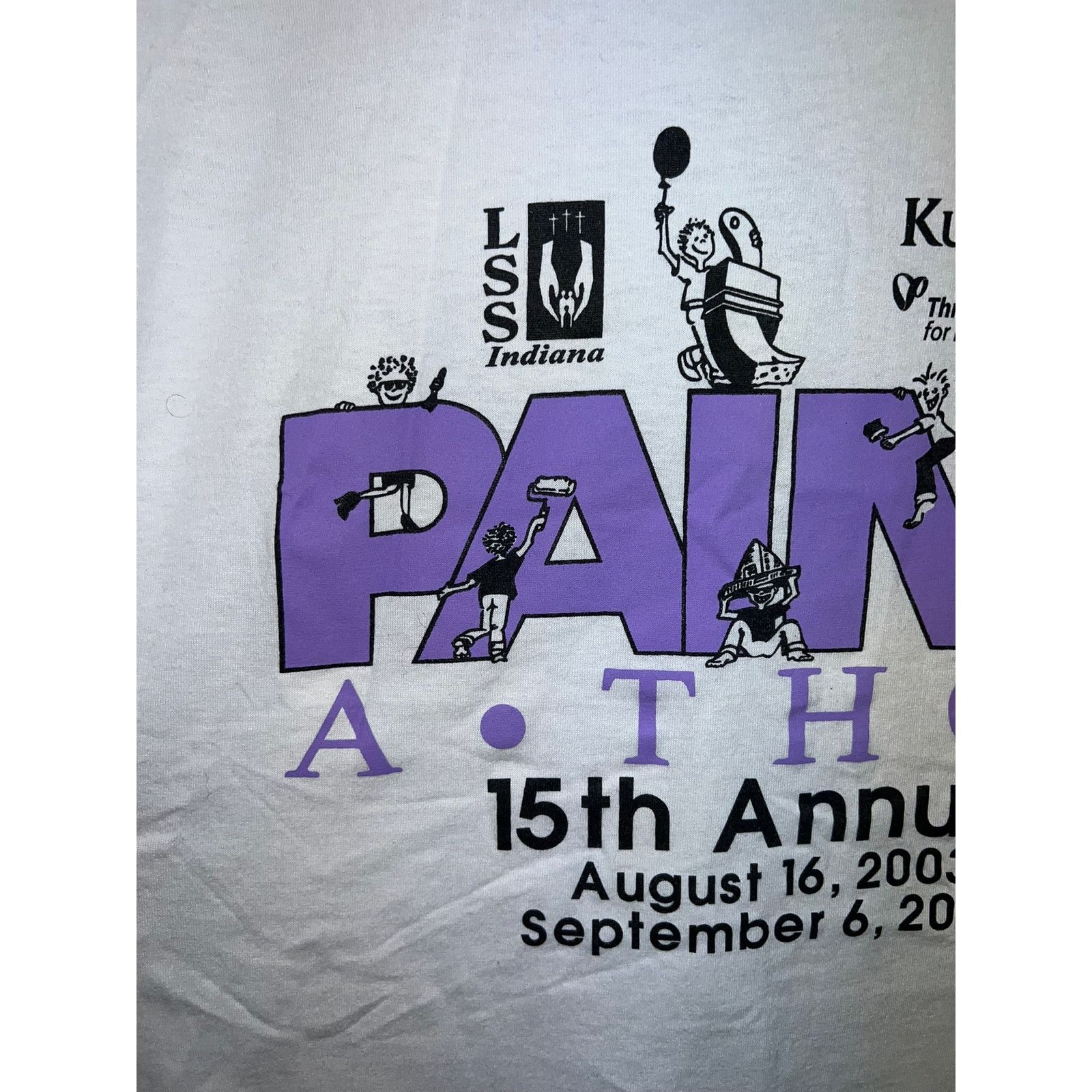 Fruit Of The Loom Vinage Paint Shirt Paint-A-Thon 15th Annual White Purple L Size US L / EU 52-54 / 3 - 2 Thumbnail
