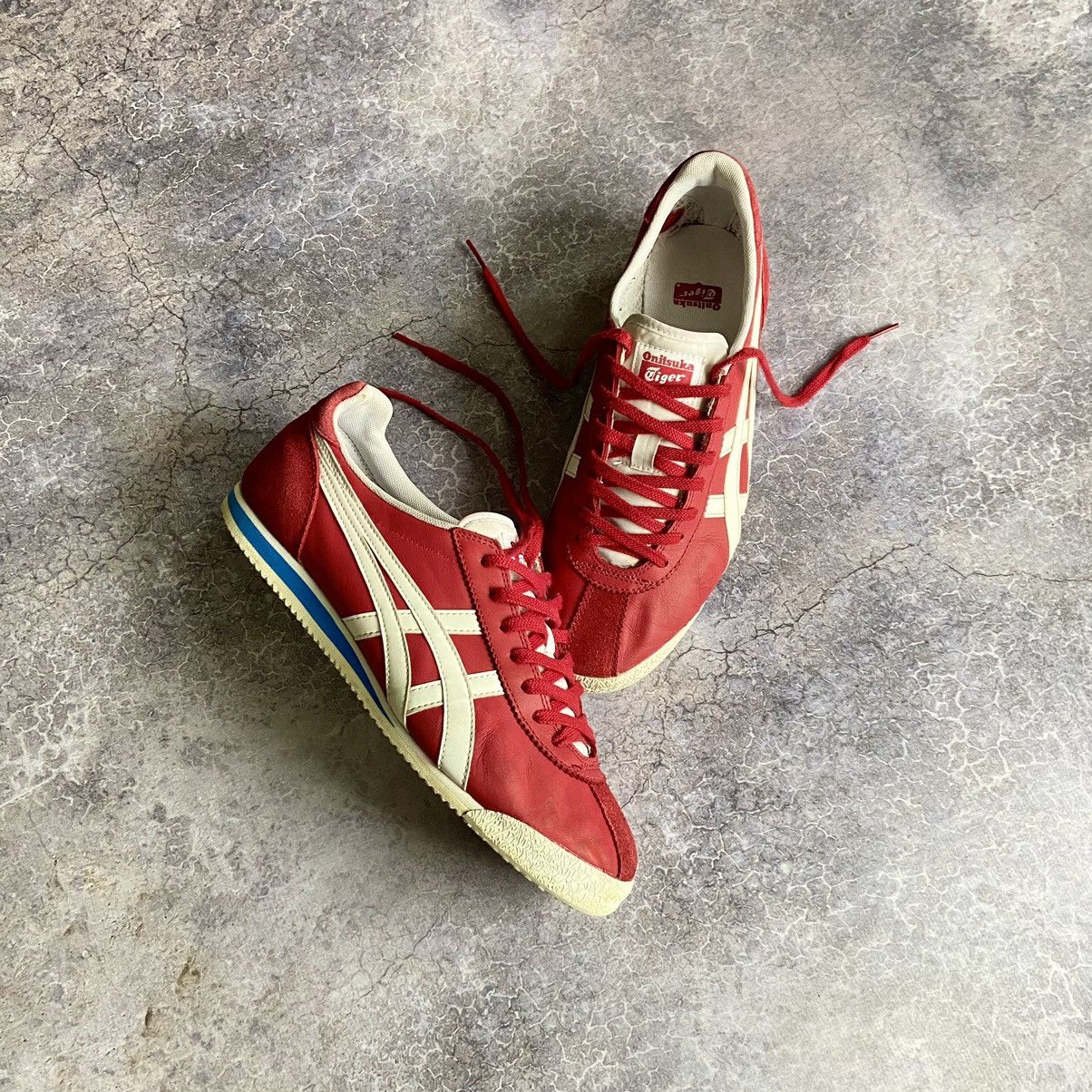 Asics ONITSUKA TIGER RED LEATHER JAPANESE SNEAKERS BOOTS Y2K | Grailed