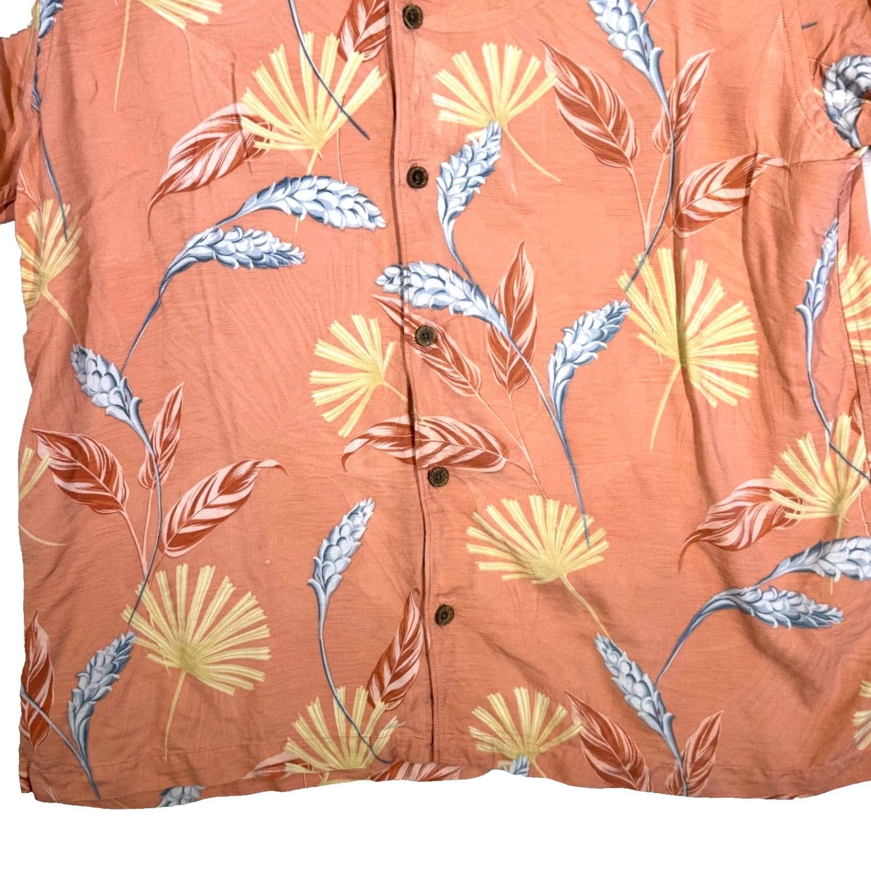 Tommy Bahama Tommy Bahama Silk Shirt Men’s XL Orange Floral Print Short Sleeve Button-Up Shirt Size US XL / EU 56 / 4 - 6 Thumbnail