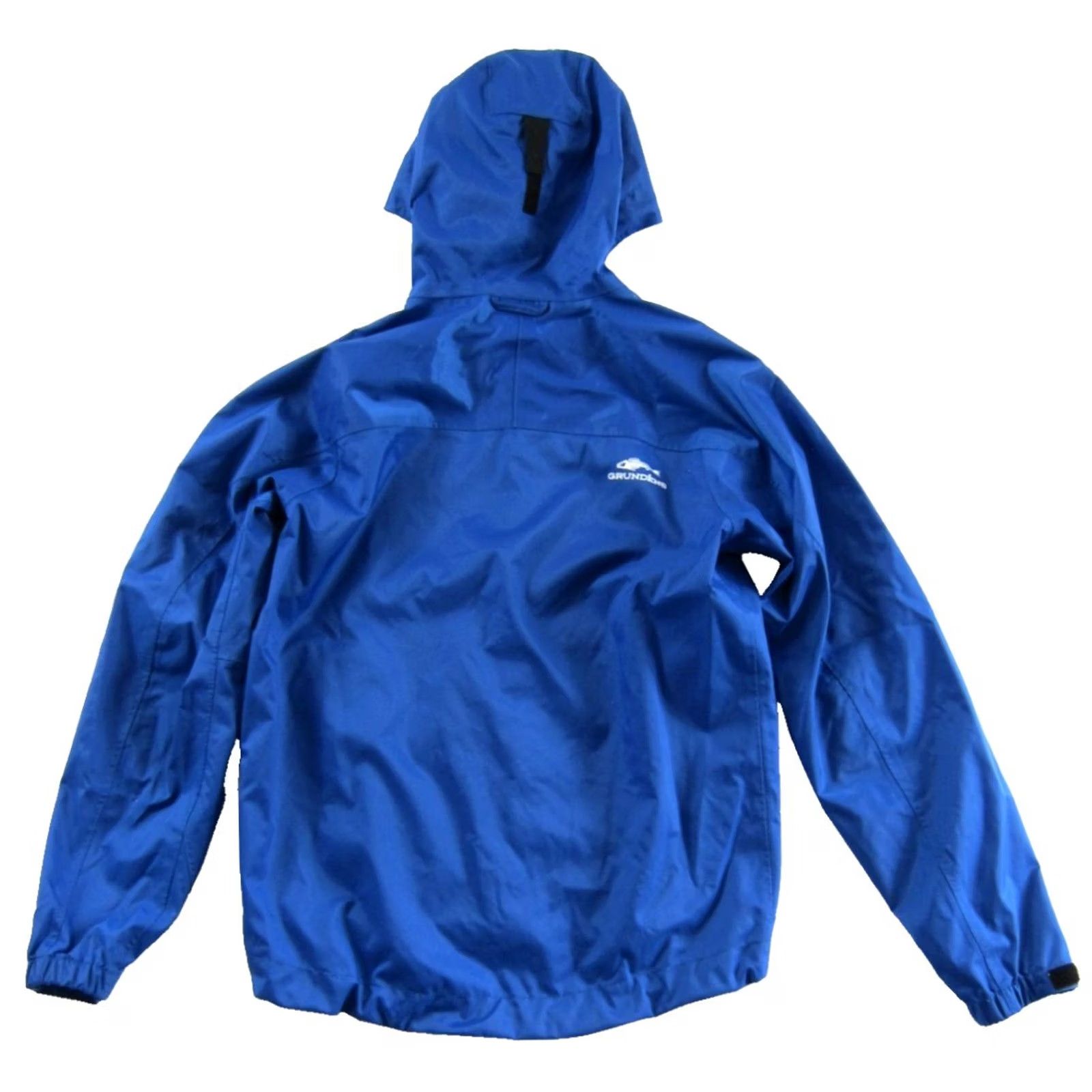 Vintage GRUNDENS 100% Nylon Marine Blue Hooded Full Zip Rain Wind Jacket Men Medium Size US M / EU 48-50 / 2 - 2 Thumbnail