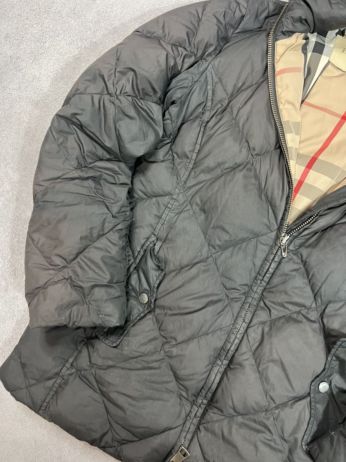 Burberry 🖤 Black Burberry London Diamond Tufted Zipper Puffer Coat Size M / US 6-8 / IT 42-44 - 6 Thumbnail