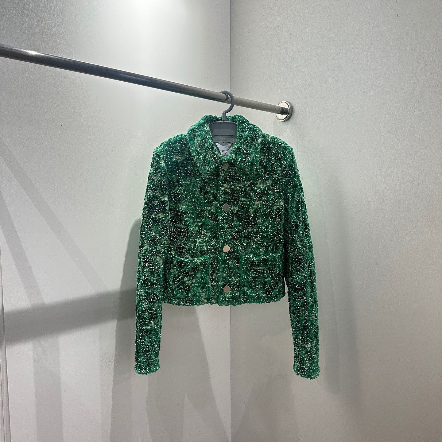 Bottega Veneta Bottega Veneta Green Boucle Jacket Size 40 Size S / US 4 / IT 40 - 1 Thumbnail