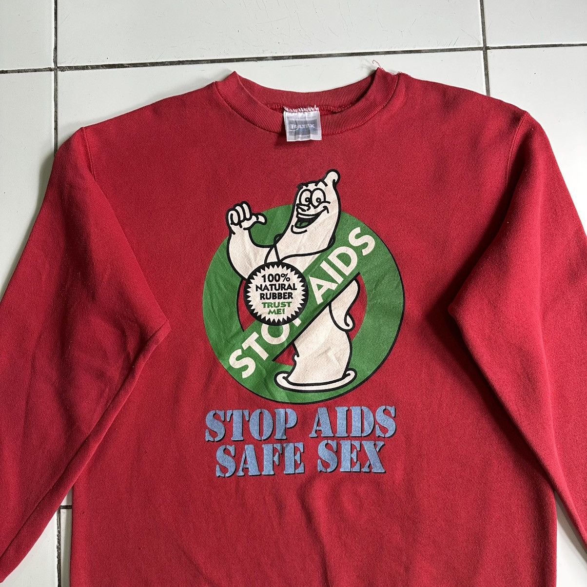 Tultex × Vintage Vintage Stop aids Safe sex Crewneck Size US M / EU 48-50 / 2 - 4 Thumbnail