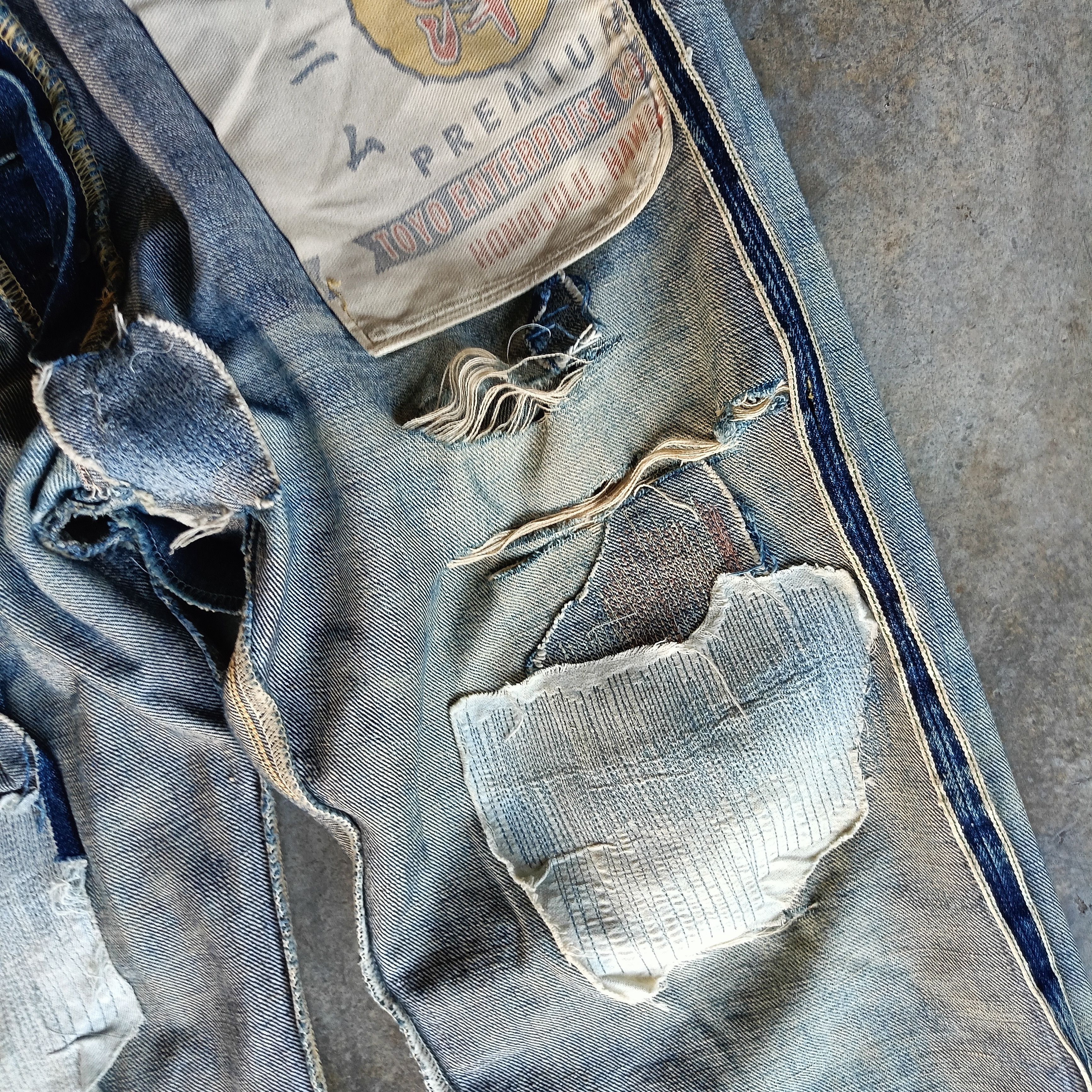 Japanese Brand Distressed Denim Sugar Cane Size US 32 / EU 48 - 18 Thumbnail