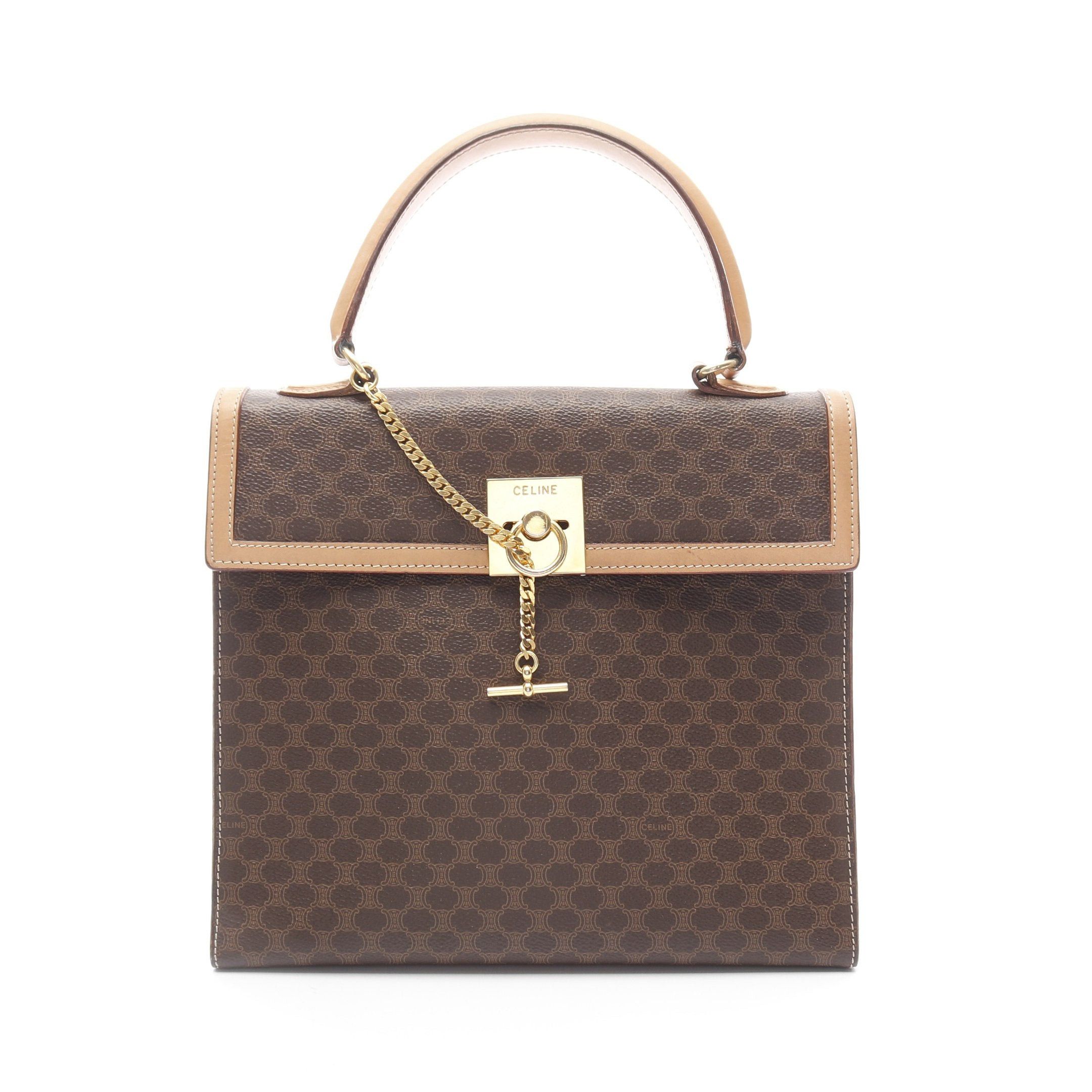 Celine Celine Macadam Handbag Leather Brown Size ONE SIZE - 1 Thumbnail