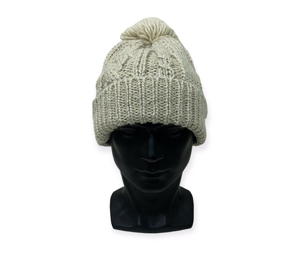image of Claire Knit Bobble Beanie Hat in Brown, Men's