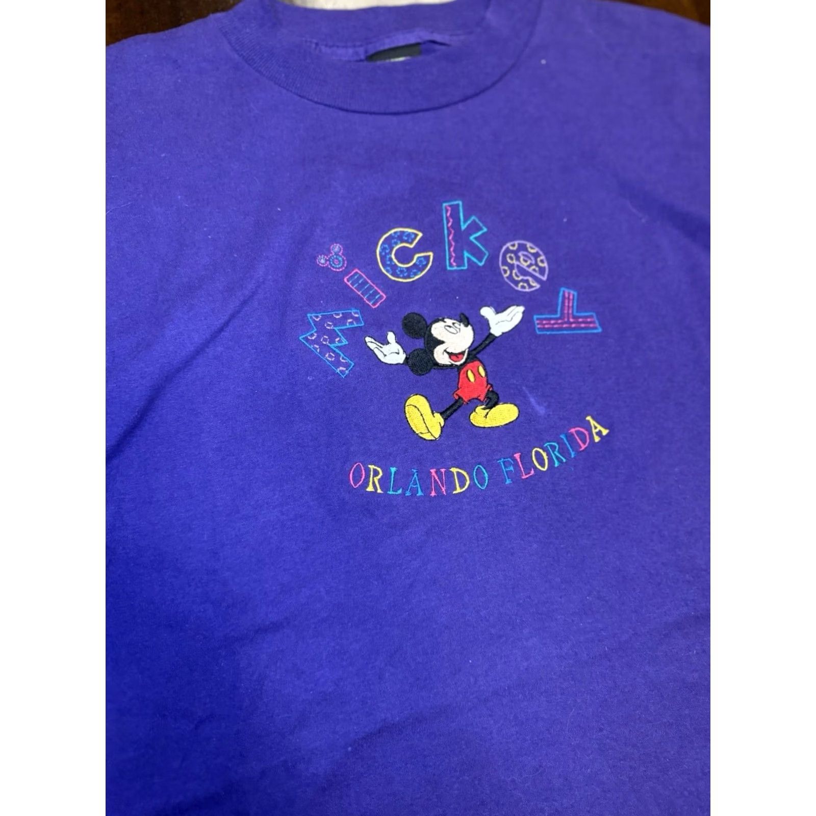 Mickey Unlimited VINTAGE Mickey Unlimited Disney World Florida Purple T-Shirt XL Men Mickey Mouse Short Sleeve Crew Neck Embroidered Logo 90s Theme Park Cartoons Size US XL / EU 56 / 4 - 3 Thumbnail