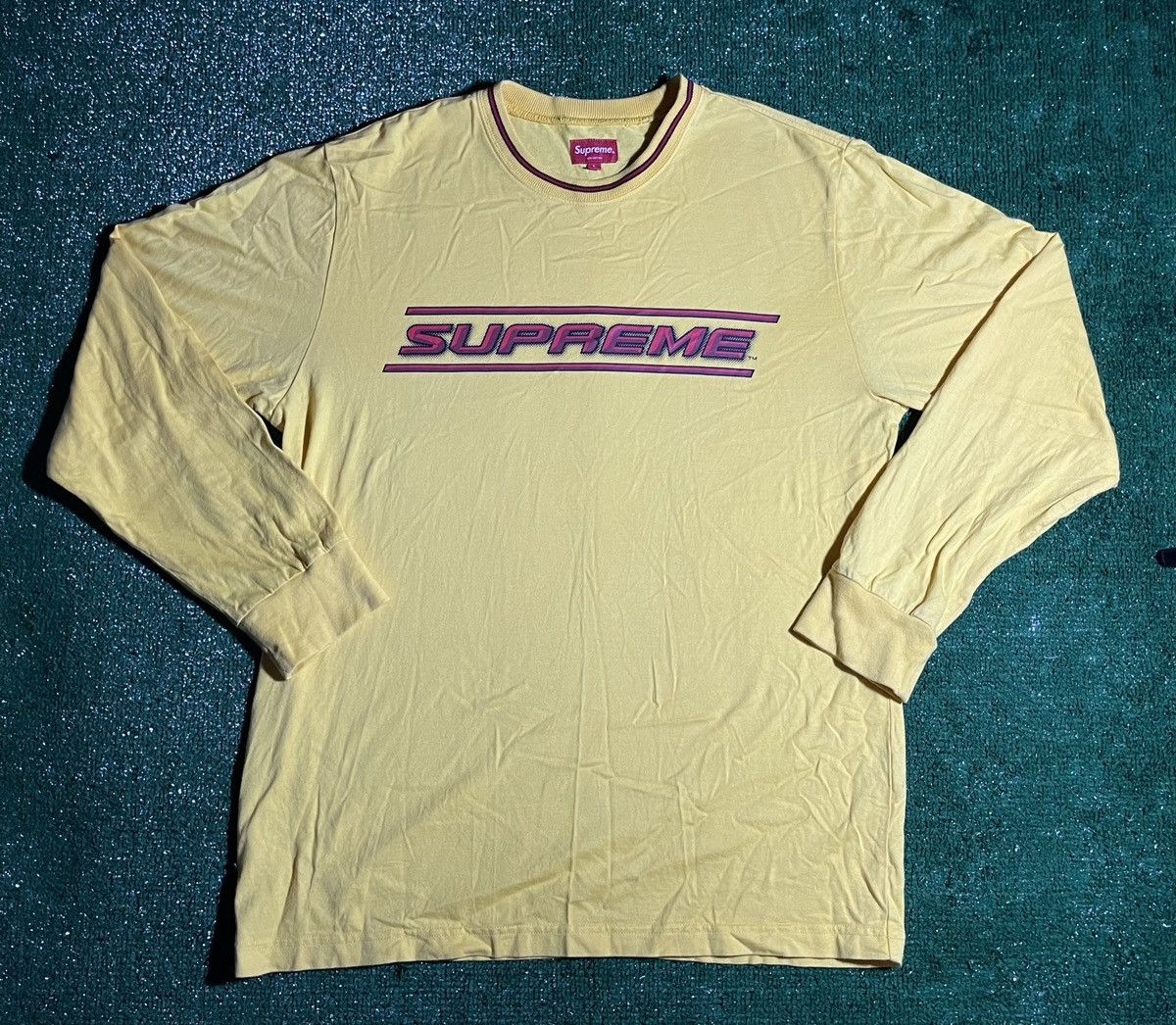 Supreme Supreme Long Sleeve Red Logo Yellow T-shirt Size US L / EU 52-54 / 3 - 1 Thumbnail