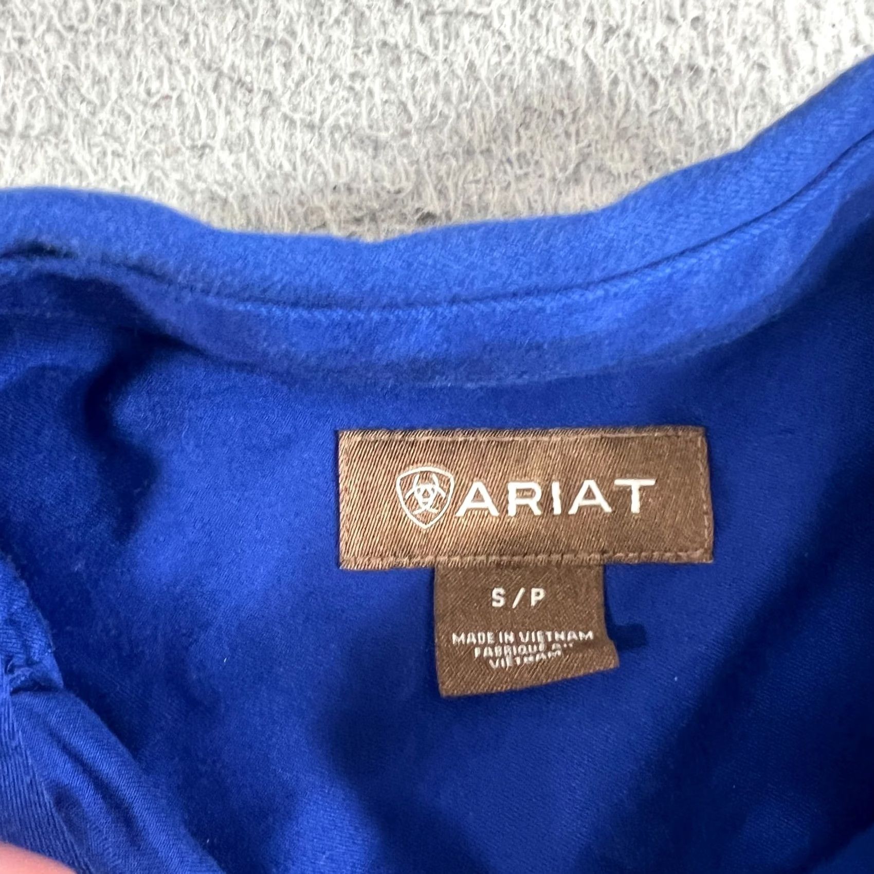 Ariat Ariat Shirt Mens S Blue Button Down Western Cowboy ALTERED TO SHORT SLEEVE Size US S / EU 44-46 / 1 - 4 Thumbnail