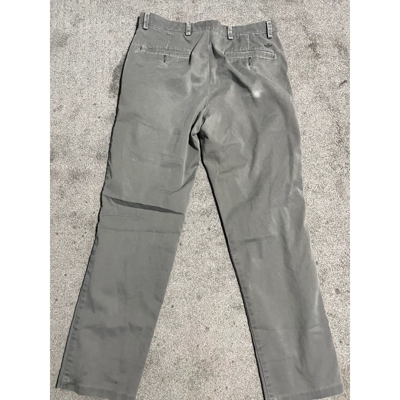 Dockers DOCKERS Pants Flat Front Straight Fit Mens 34x34 Gray Chino - Regular 34in Inseam, 34 Waist, Cotton, Belt Loops, Button, Vintage: No, Denim? (Wait) Size US 34 / EU 50 - 3 Thumbnail