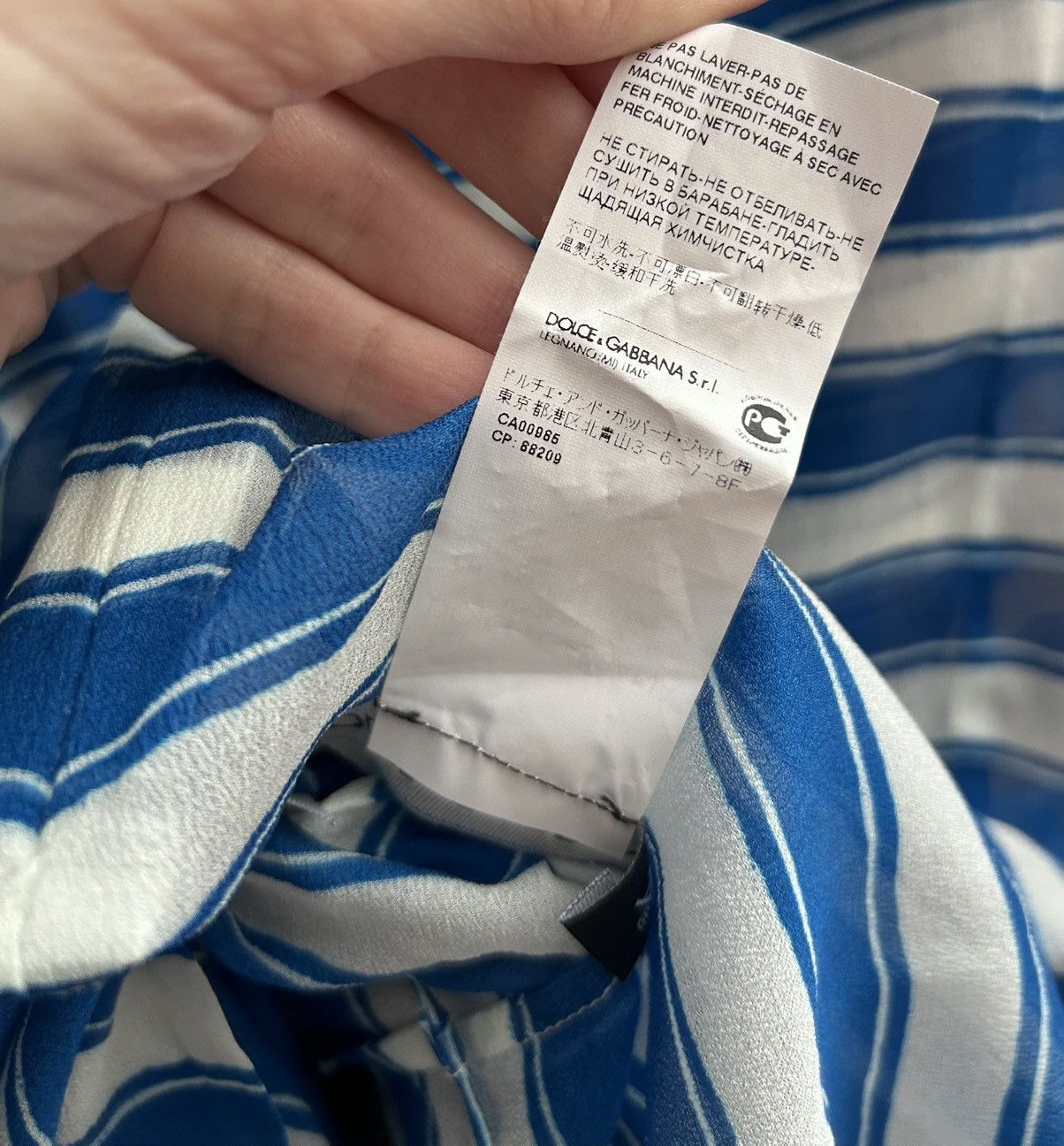 Dolce & Gabbana Dolce & Gabbana Silk Striped Dress Blue White 3/4 Sleeve Size M / US 6-8 / IT 42-44 - 11 Thumbnail