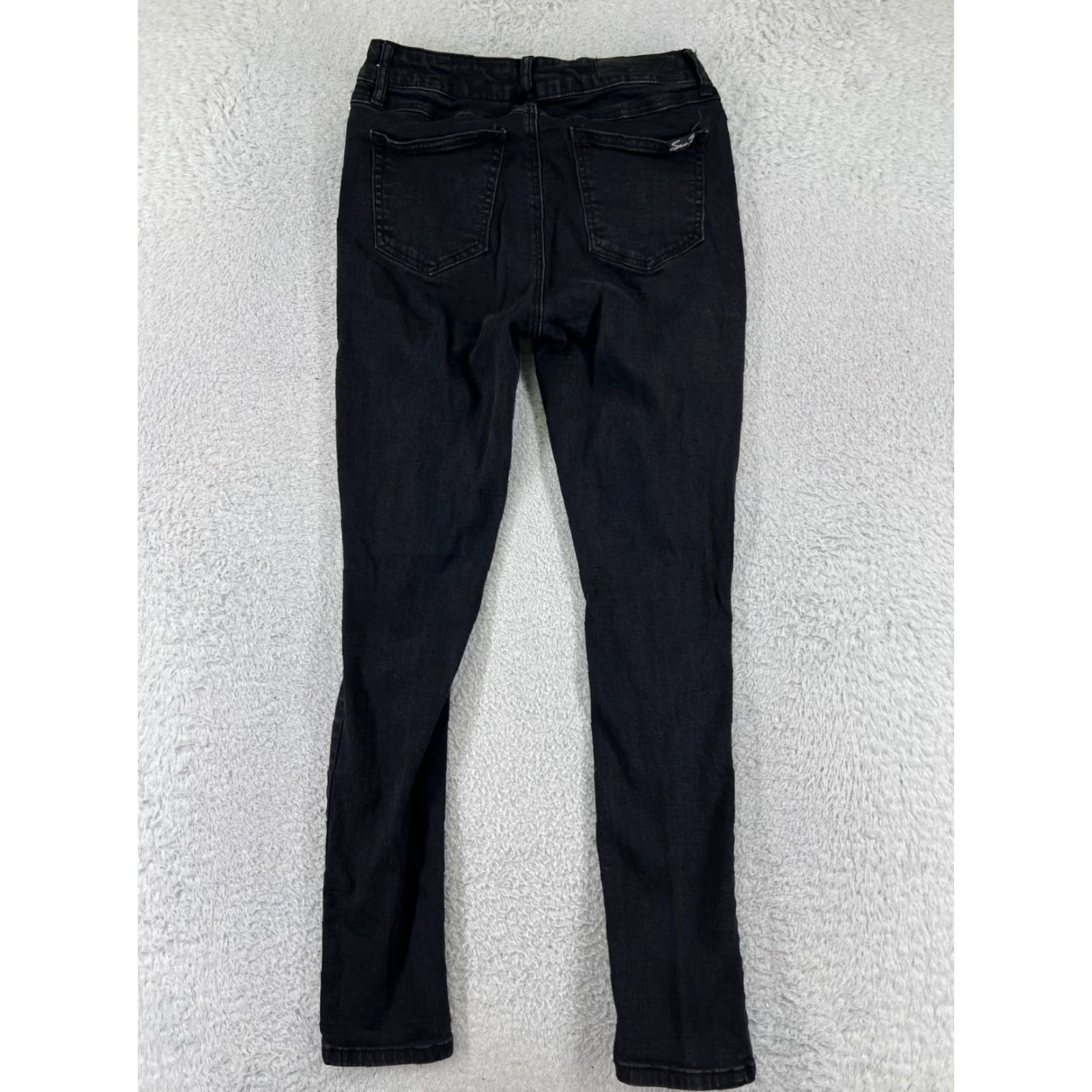 Vintage Seven7 Jeans Womens Black Denim Skinny Mid Rise 4 Size 27" / US 4 / IT 40 - 2 Thumbnail