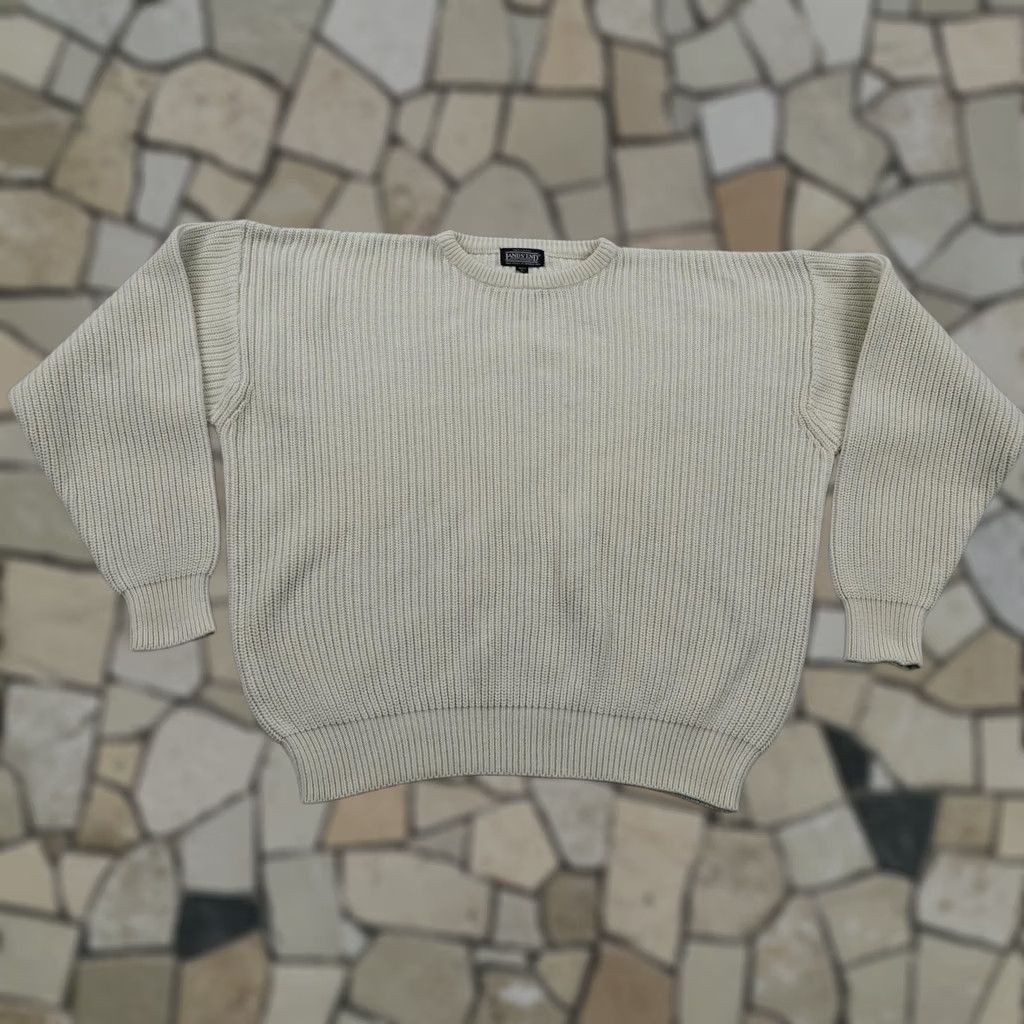 Lands' End VINTAGE Lands' End Sweater Mens Large White Chunky Heavyweight Pullover 90s USA Mens Size US L / EU 52-54 / 3 - 1 Thumbnail