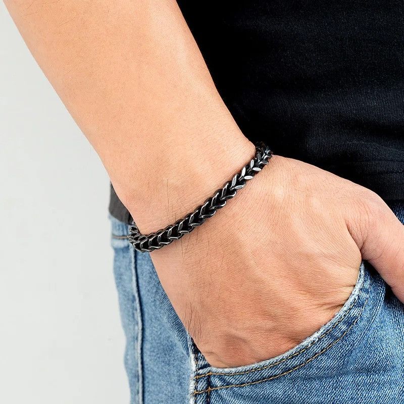 Other Punk Retro Link Chain Bracelet Square Magnet Gift For Him Size ONE SIZE - 5 Thumbnail