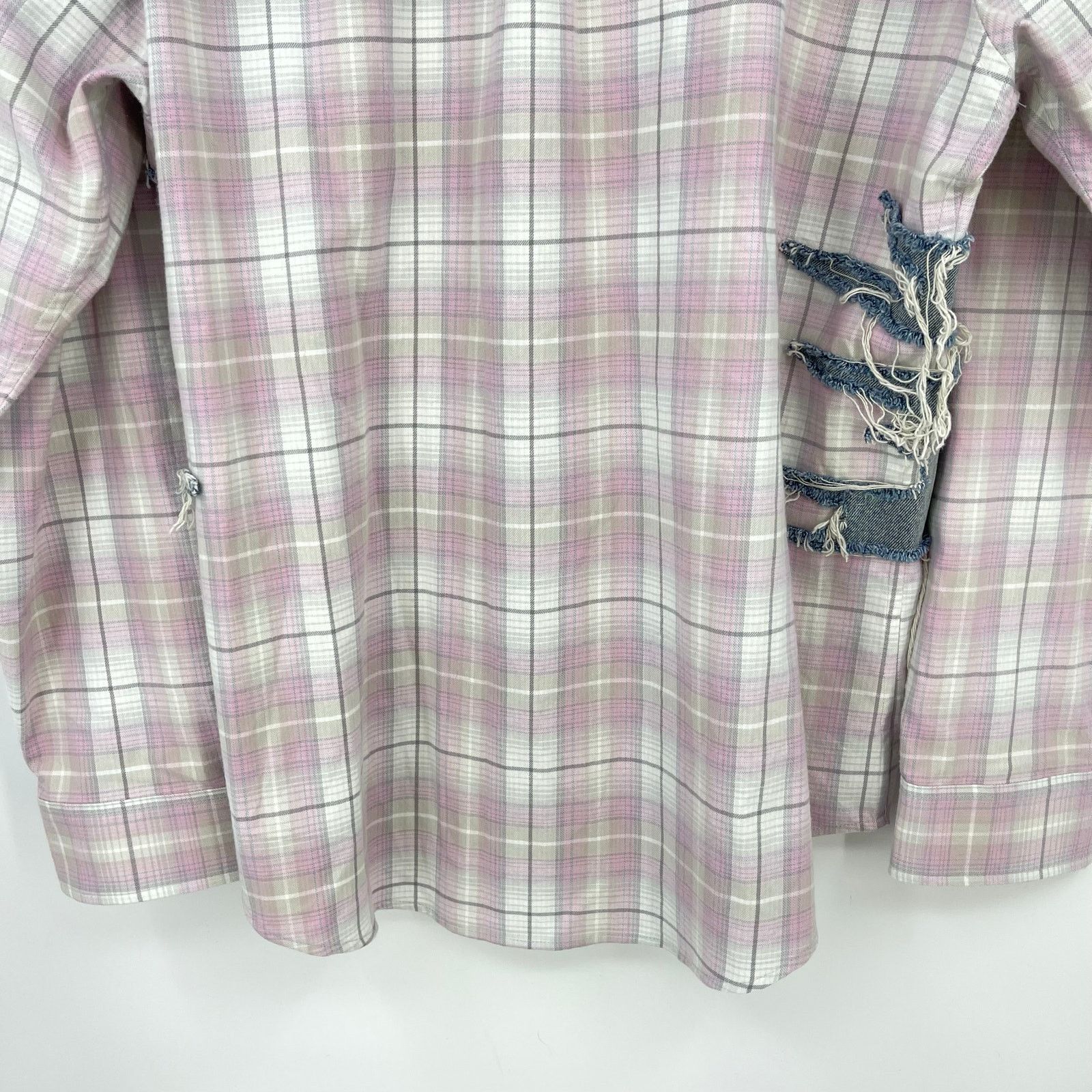 Y/Project Y-PROJECT | Whisker Distressed Denim Flannel Shirt XXL Size US XXL / EU 58 / 5 - 14 Thumbnail
