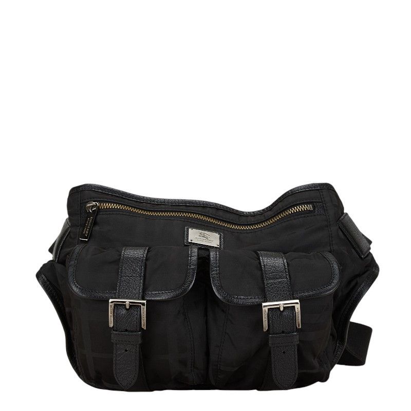 Burberry Burberry Burberry Nylon Check Logo Plate Waist Bag Canvas Belt Bag in Great Condition Size ONE SIZE - 1 Thumbnail