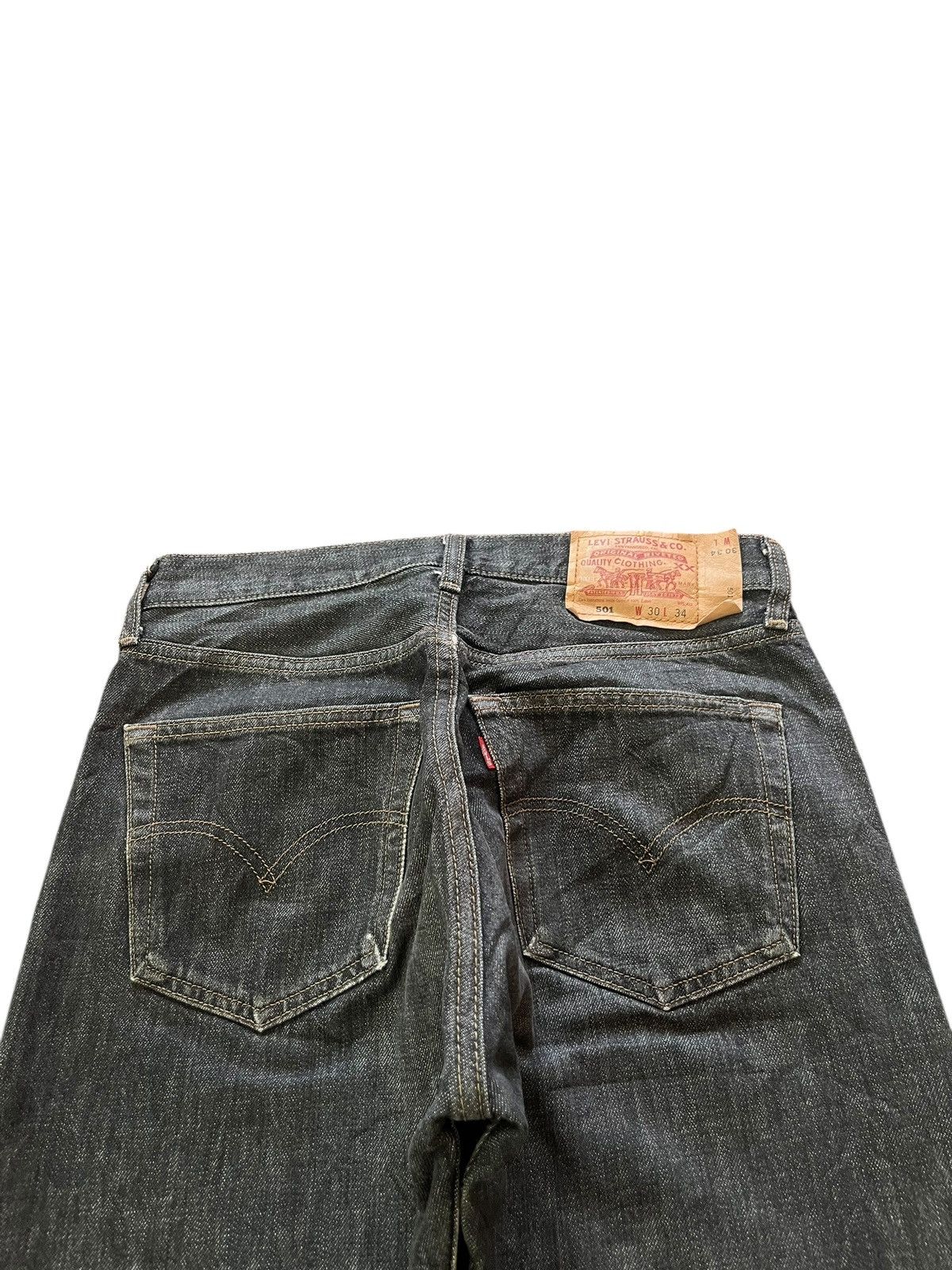 Levi's Vintage 90s Levis 501 Black Distressed Loose Jeans Size US 30 / EU 46 - 4 Thumbnail