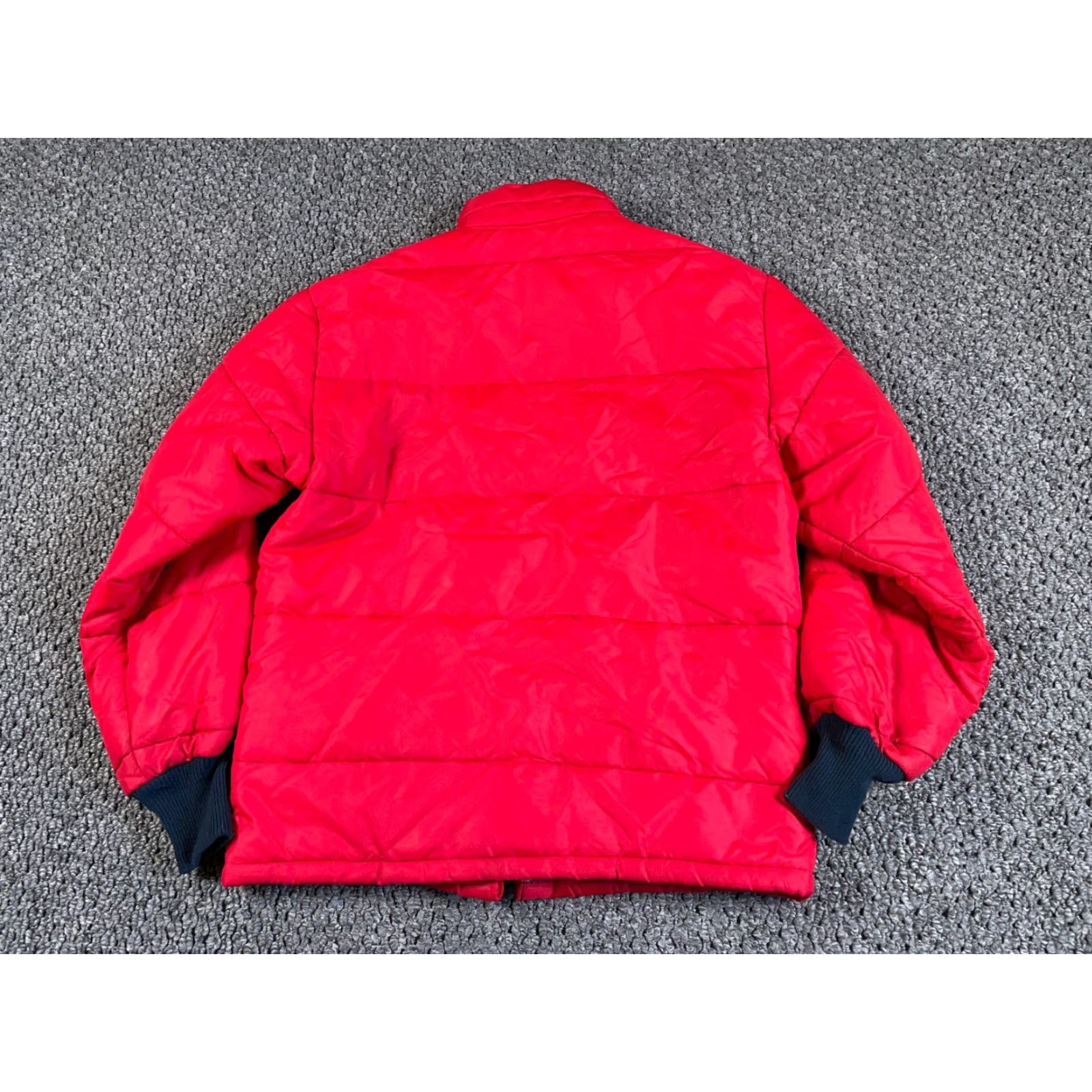 Vintage VTG 80s Puffer Jacket Adult Medium Red Navy Thalor? Size US M / EU 48-50 / 2 - 2 Thumbnail