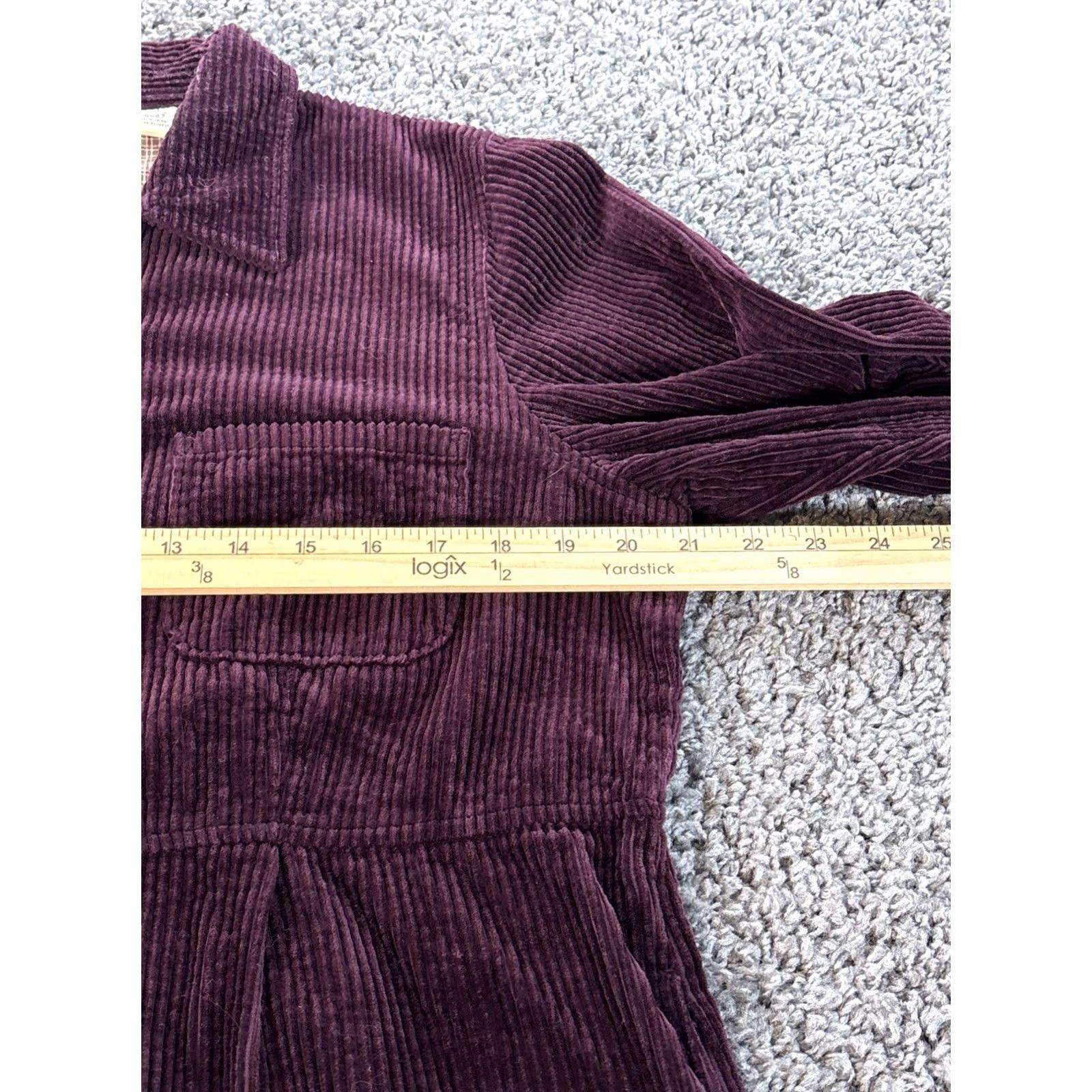 Vintage VINTAGE L.L. Bean Women's Shirt Dress 14P Burgundy Corduroy Button Up Collared Pocket Long Sleeve Dress Womens 14P CORDUROY SHIRT DRESS Size XL / US 12-14 / IT 48-50 - 3 Thumbnail