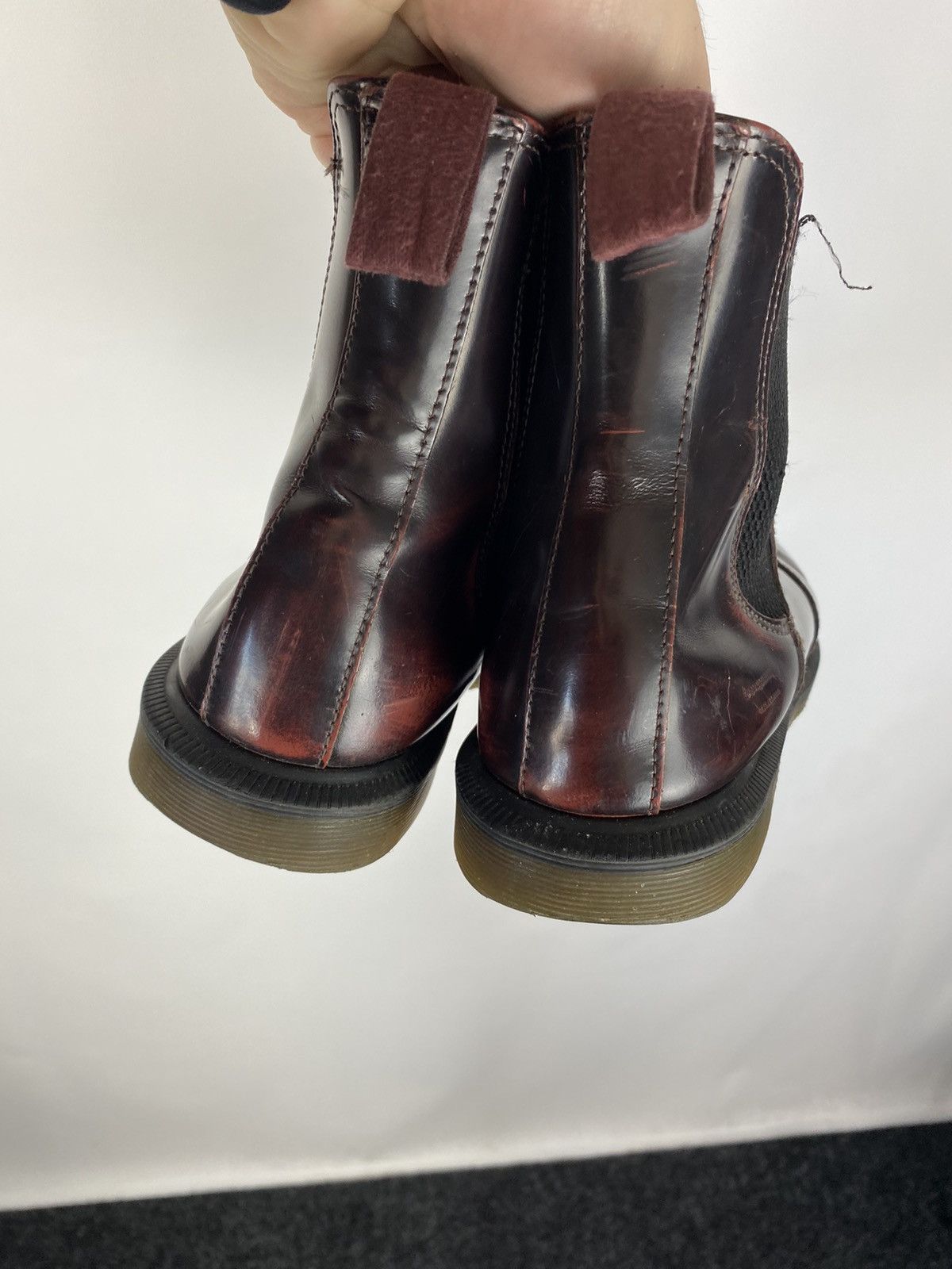 Dr. Martens × Vintage 90s Dr. Martens 2976 Chelsea Distressed Red Washed Boots Y2K Size US 7 / IT 37 - 4 Thumbnail