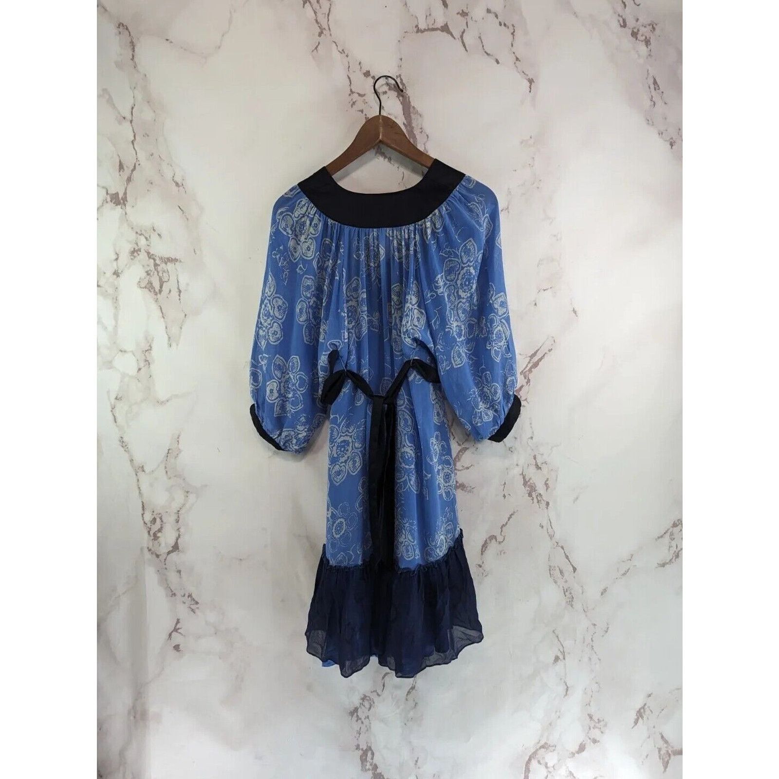 Anthropologie Anthropologie Dress Women XS 2 Blue Silk Moulinette Kimono Size XS / US 0-2 / IT 36-38 - 5 Thumbnail