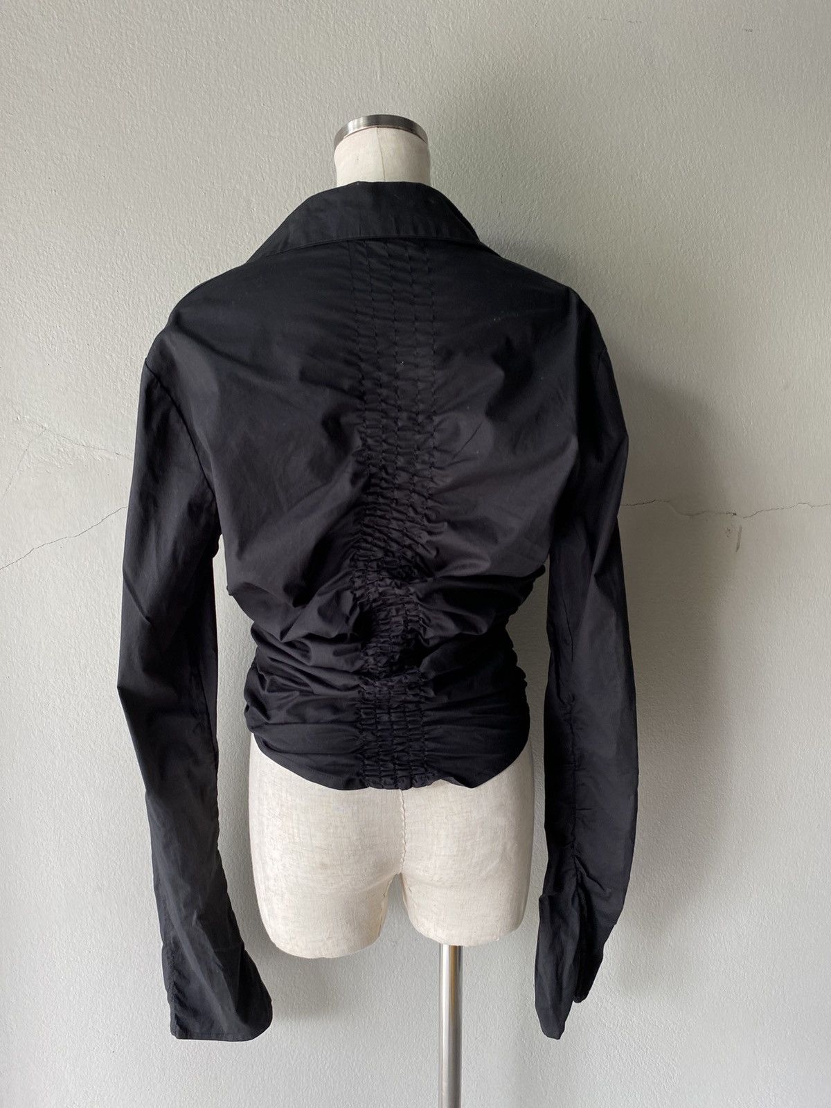 Designer × Japanese Brand Y2K Mayentl Black Ruched Long-Sleeve Blouse Size M / US 6-8 / IT 42-44 - 6 Thumbnail