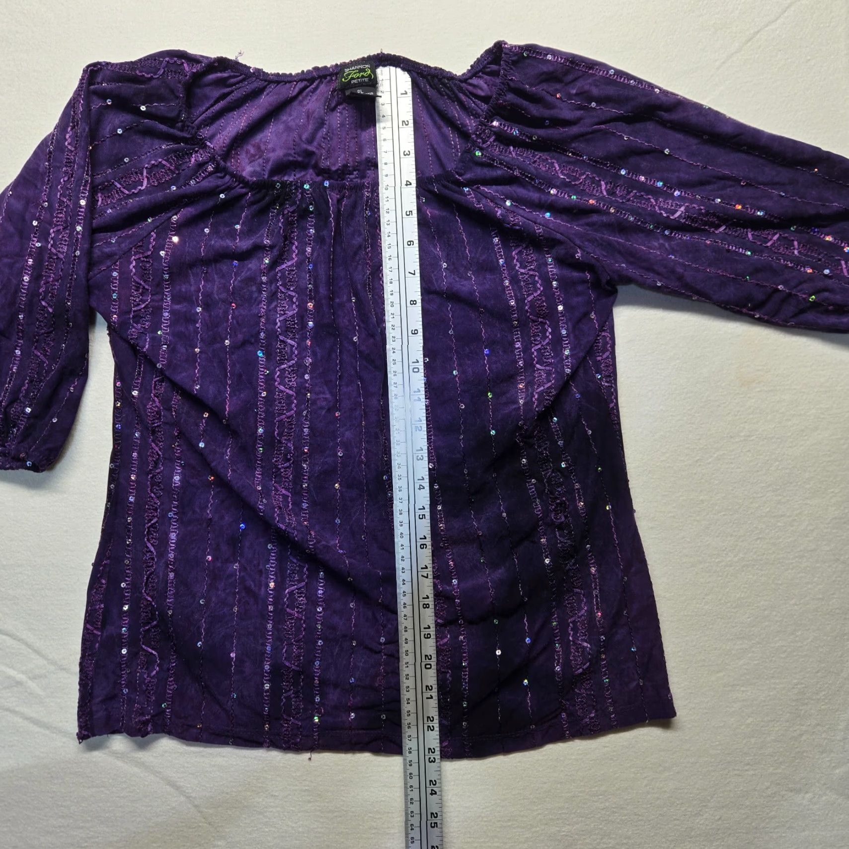 Sea New York Shannon Ford New York Purpl 3/4 Sleeve Shirt Adult Women's PL Petite Large Size L / US 10 / IT 46 - 6 Thumbnail