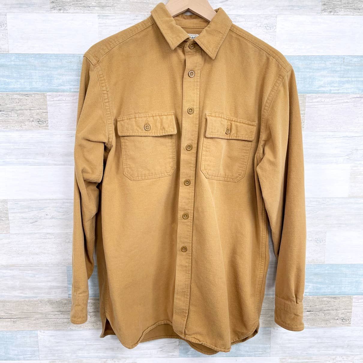 Chemise Veste LL Bean Chamois - Gris, Taille L - 100% Coton Souple - Occasion Très Bon état
