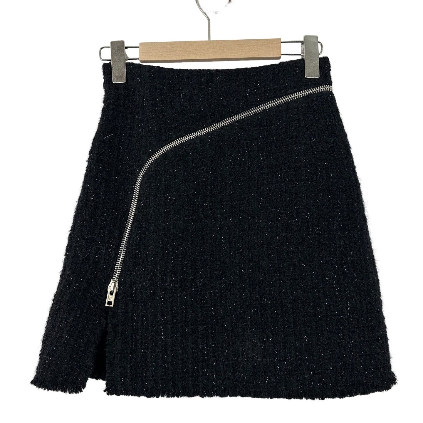 Alexander Wang Alexander Wang Zipper Detail Tweed Mini Skirt Size 0 Size 25" / US 0 / IT 36 - 1 Thumbnail