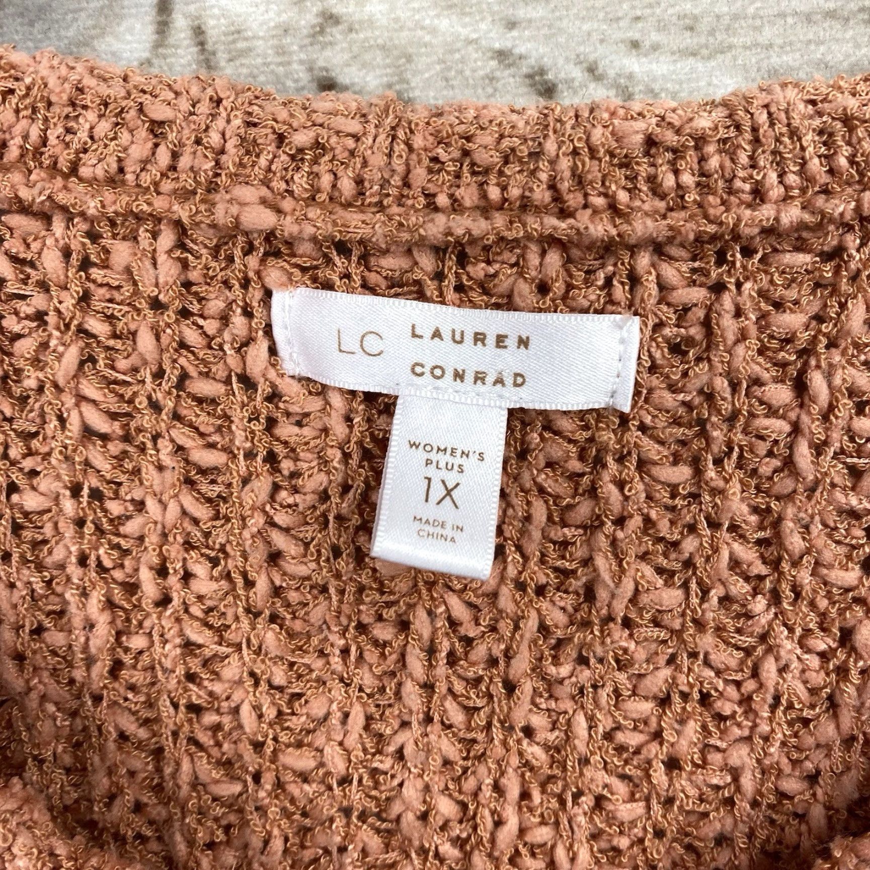 Vintage VINTAGE LC Lauren Conrad Cardigan Sz 1X Terracotta Button Up Cable Knit Crochet Earthy Size XL / US 12-14 / IT 48-50 - 5 Thumbnail