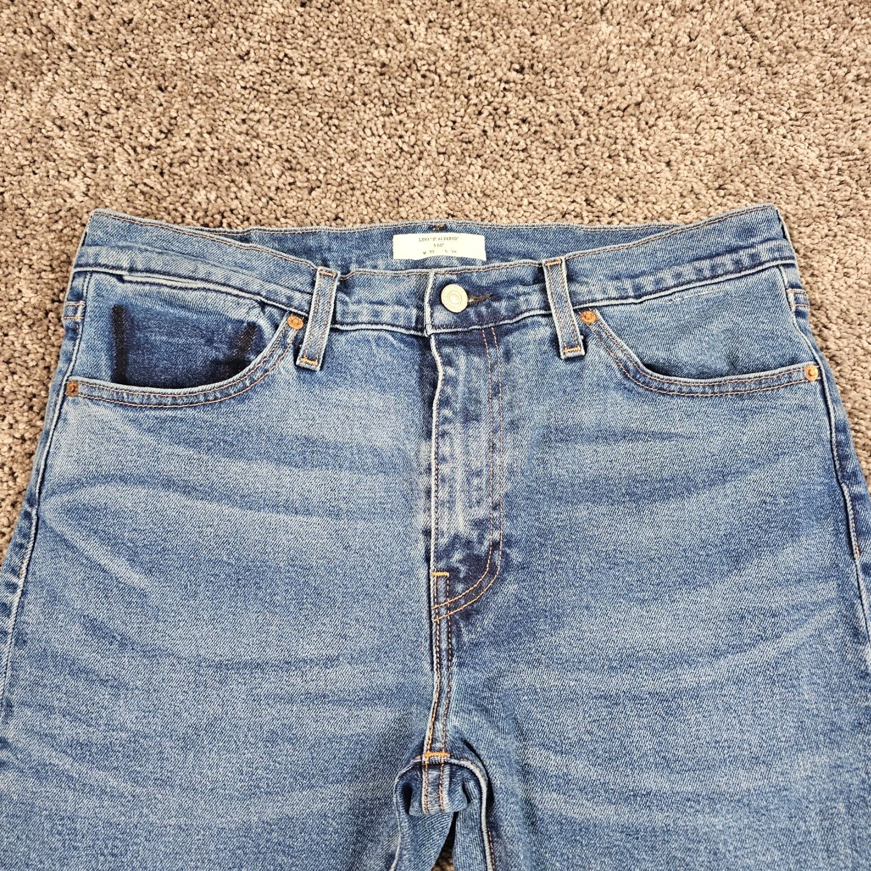 Levi's Levi's 510 Jeans Mens 33 (31x34) Slim Skinny Leg Stretch Blue Denim Size US 31 - 2 Thumbnail