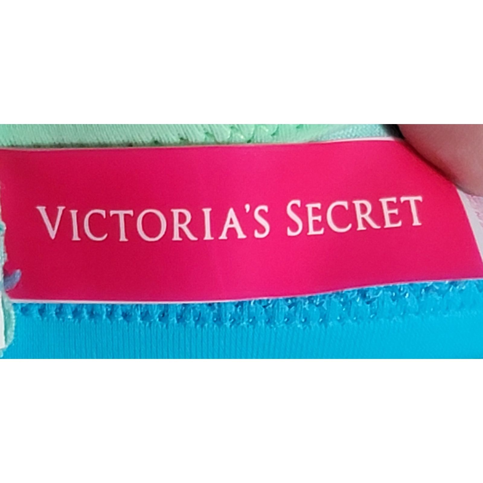 Other Victoria's Secret Blue Green Pleated Padded Bikini Top 32B Size ONE SIZE - 3 Thumbnail