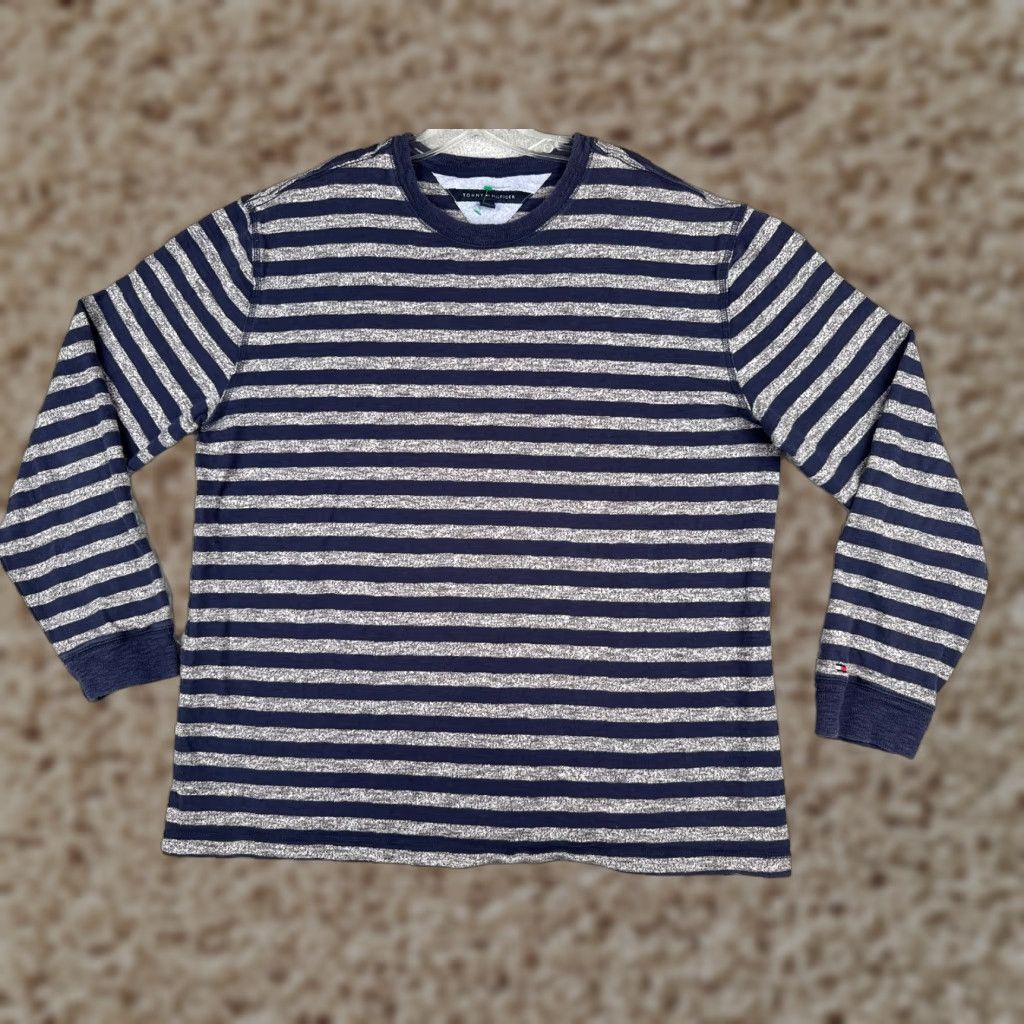 Tommy Hilfiger Tommy Hilfiger Shirt Women 2XL Blue Stripe Long Sleeve Crew Neck Cotton Size XXL / US 16-18 / IT 52-54 - 1 Thumbnail