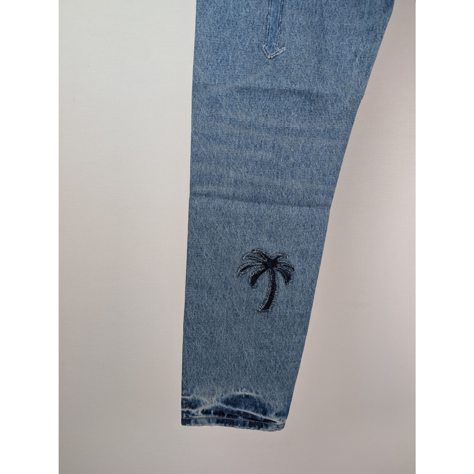 Palm Angels o1rshd1 LW Logo Denim Patches Regular Fit Jeans Light Blue Size US 36 / EU 52 - 17 Thumbnail