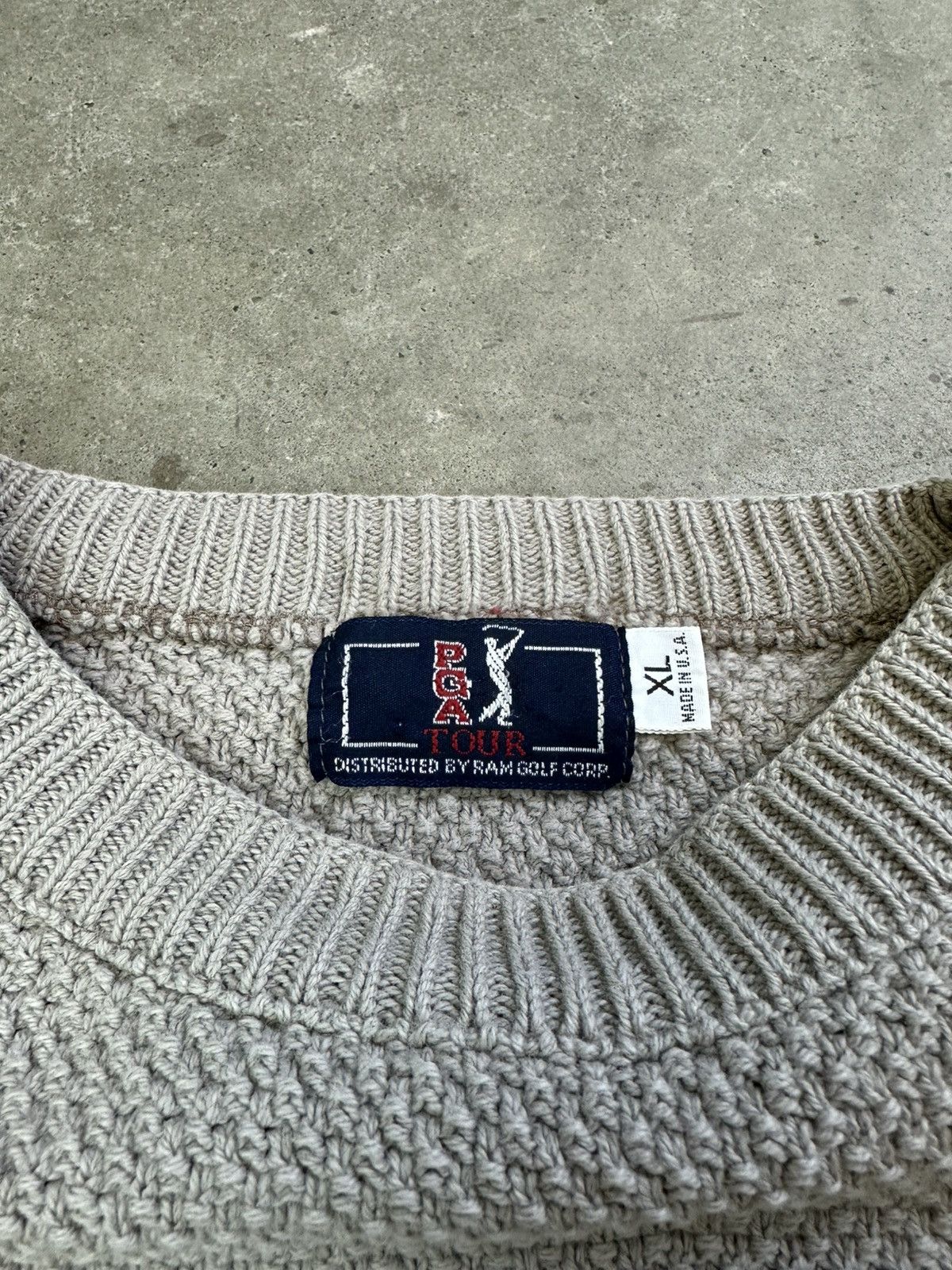 PGA Tour × Vintage 90s Vintage PGA Tour Knit Sweater XL Cable Knit Size US XL / EU 56 / 4 - 4 Thumbnail