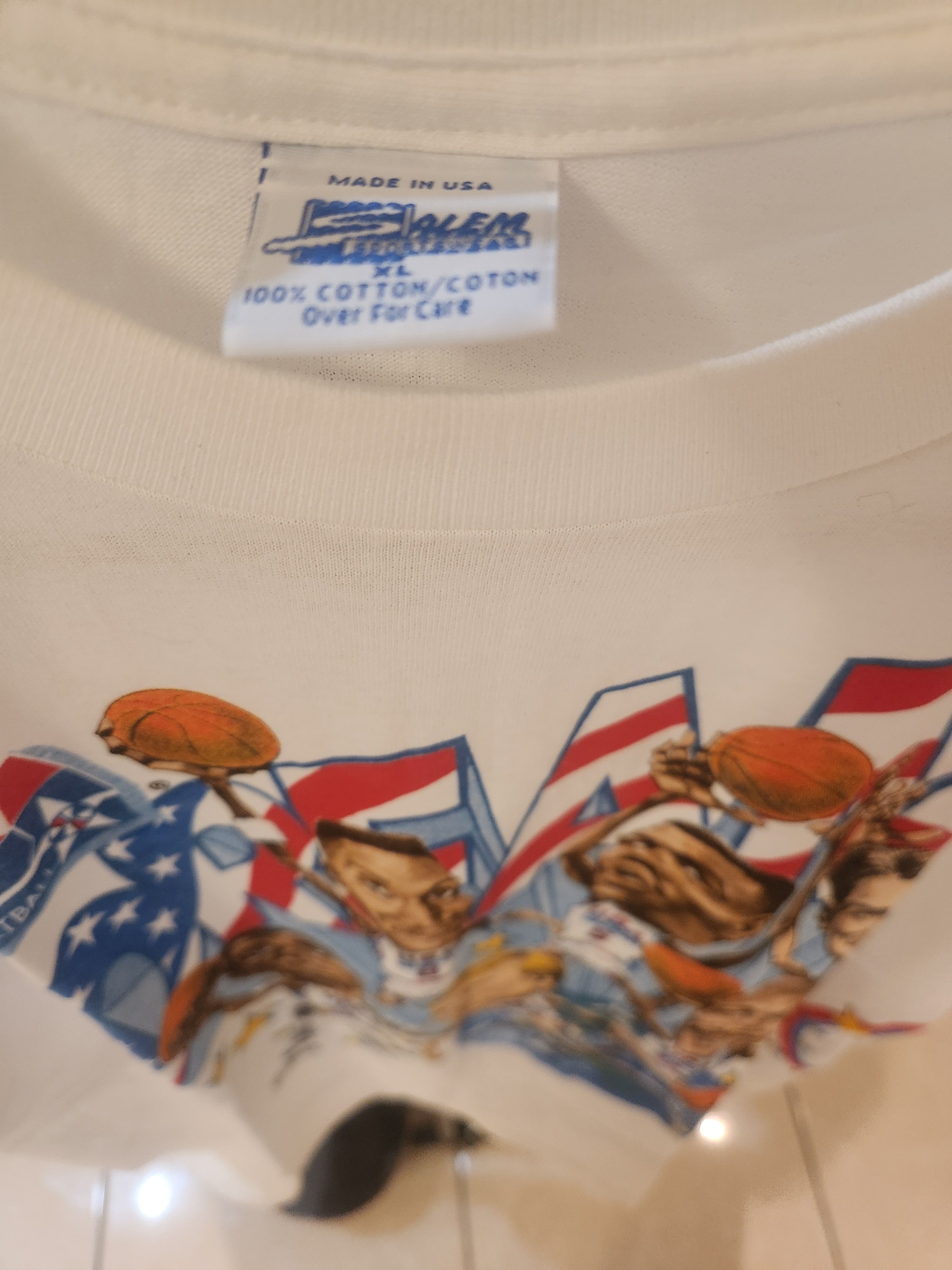 Salem Sportswear 1992 basketball dreamteam Vintage Shirt Single Stitch Size US XL / EU 56 / 4 - 5 Thumbnail
