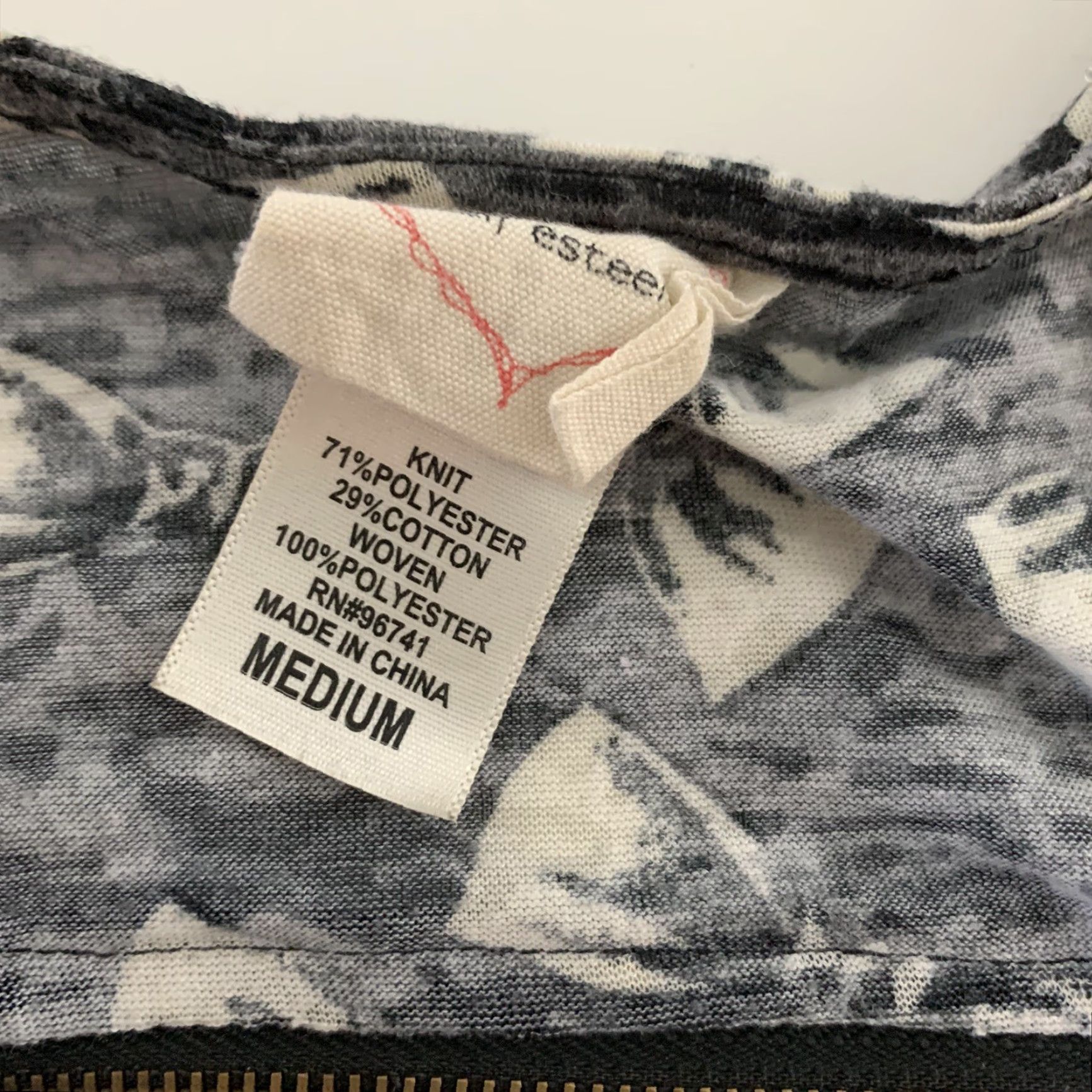 Vintage Self Esteem Tank Top Bow Print Zip Back Women's M Black Gray Shirt Body Wear? Size M / US 6-8 / IT 42-44 - 4 Thumbnail